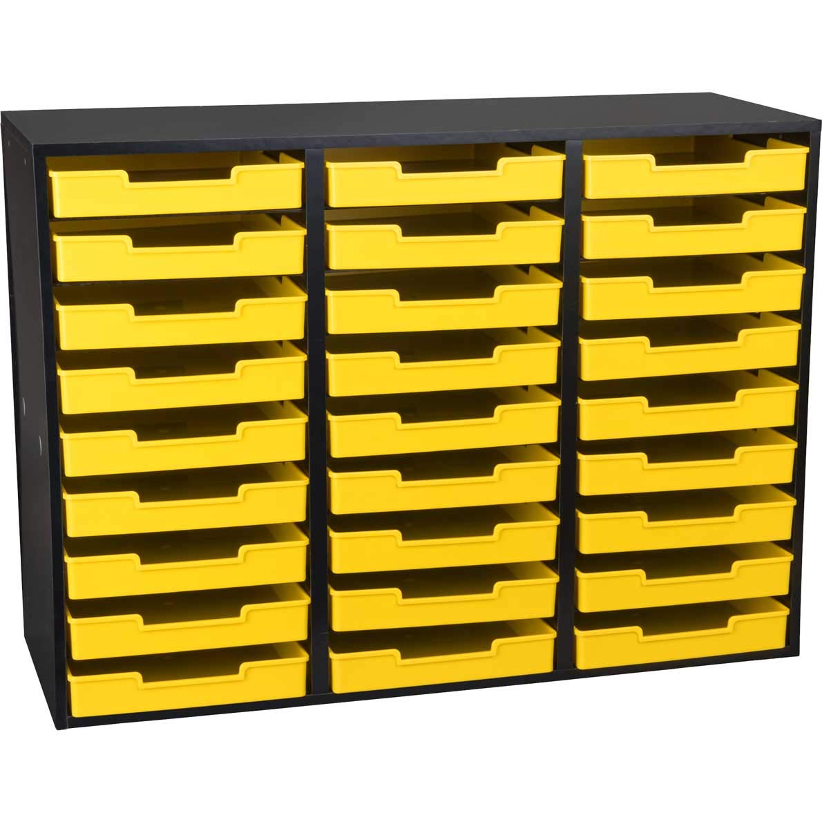 Black 27-Slot Mail Center with Trays - Yellow - Image 2