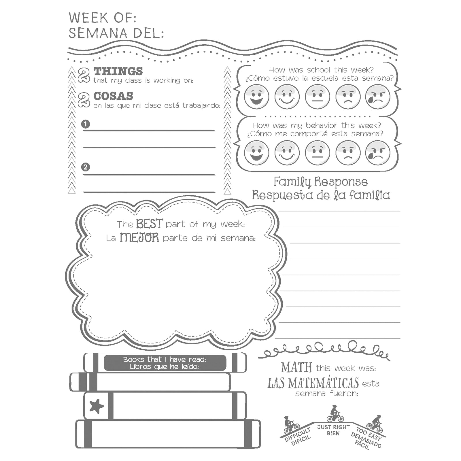 Dual Language Weekly Family Journals (Lenguaje Dual - Diarios Semanal de la Familia) - 12 Journals - Image 4