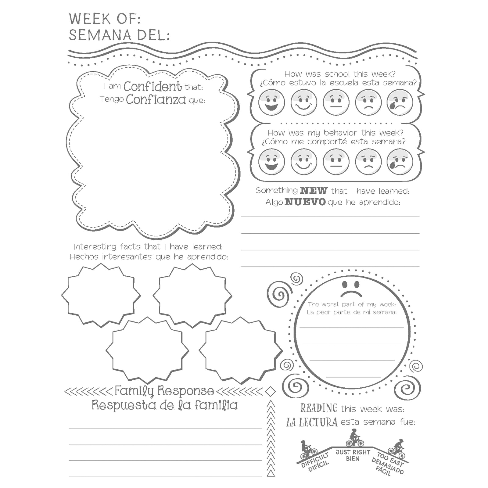 Dual Language Weekly Family Journals (Lenguaje Dual - Diarios Semanal de la Familia) - 12 Journals - Image 5