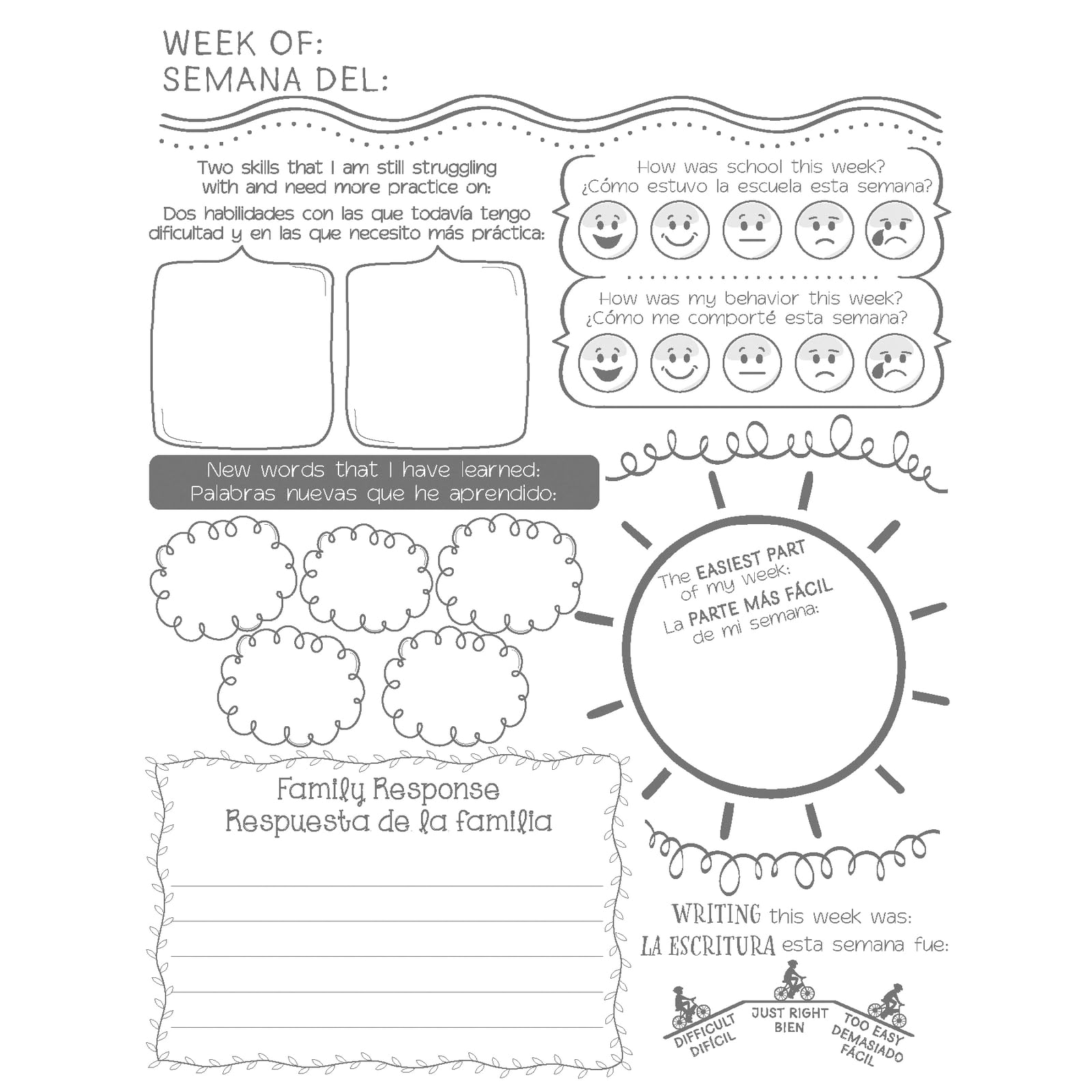 Dual Language Weekly Family Journals (Lenguaje Dual - Diarios Semanal de la Familia) - 12 Journals - Image 6