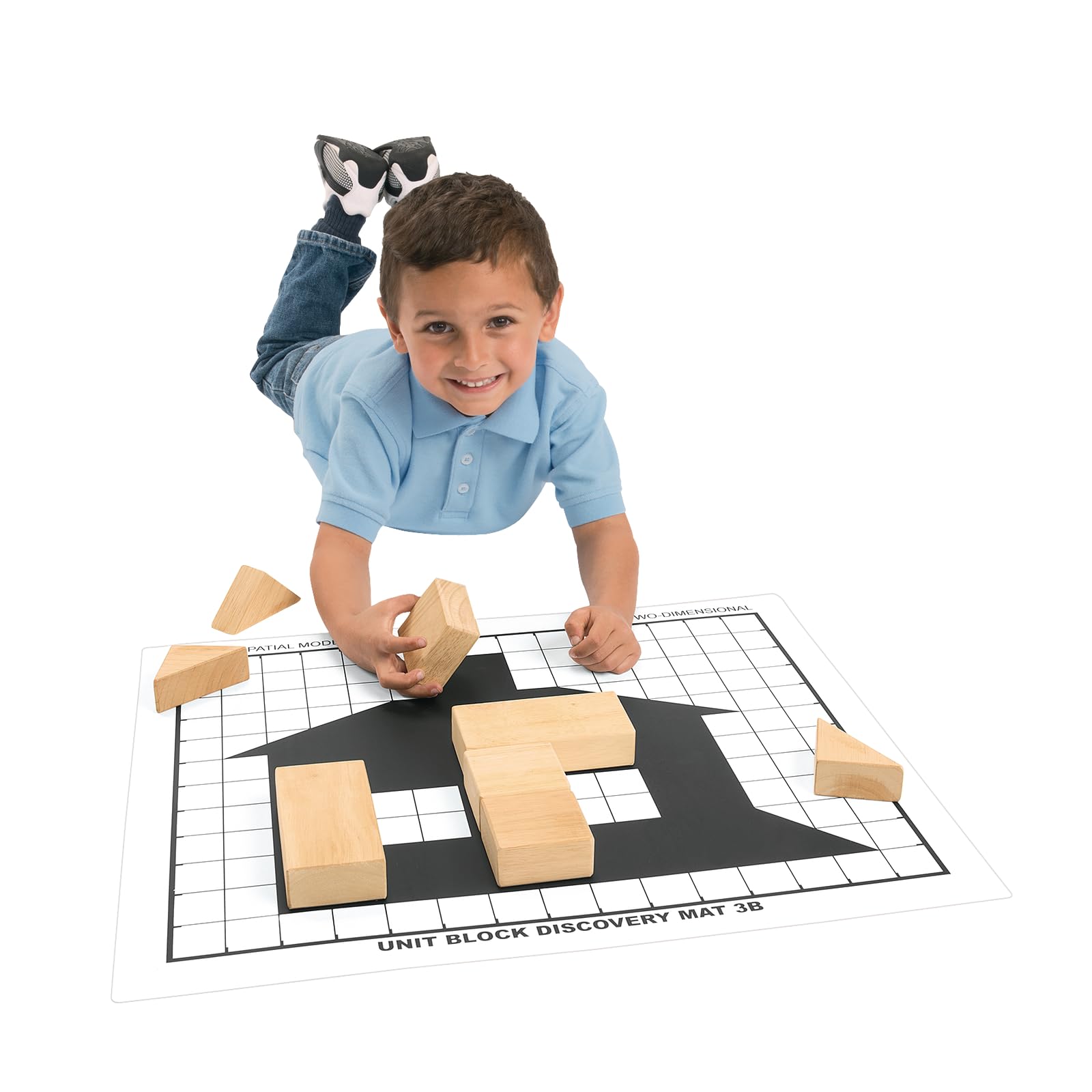 Excellerations 23.75 x 19.25 inch Unit Block Discovery Mats Set of 6, Early STEM Engineering, Kids Educational Toys - Image 3