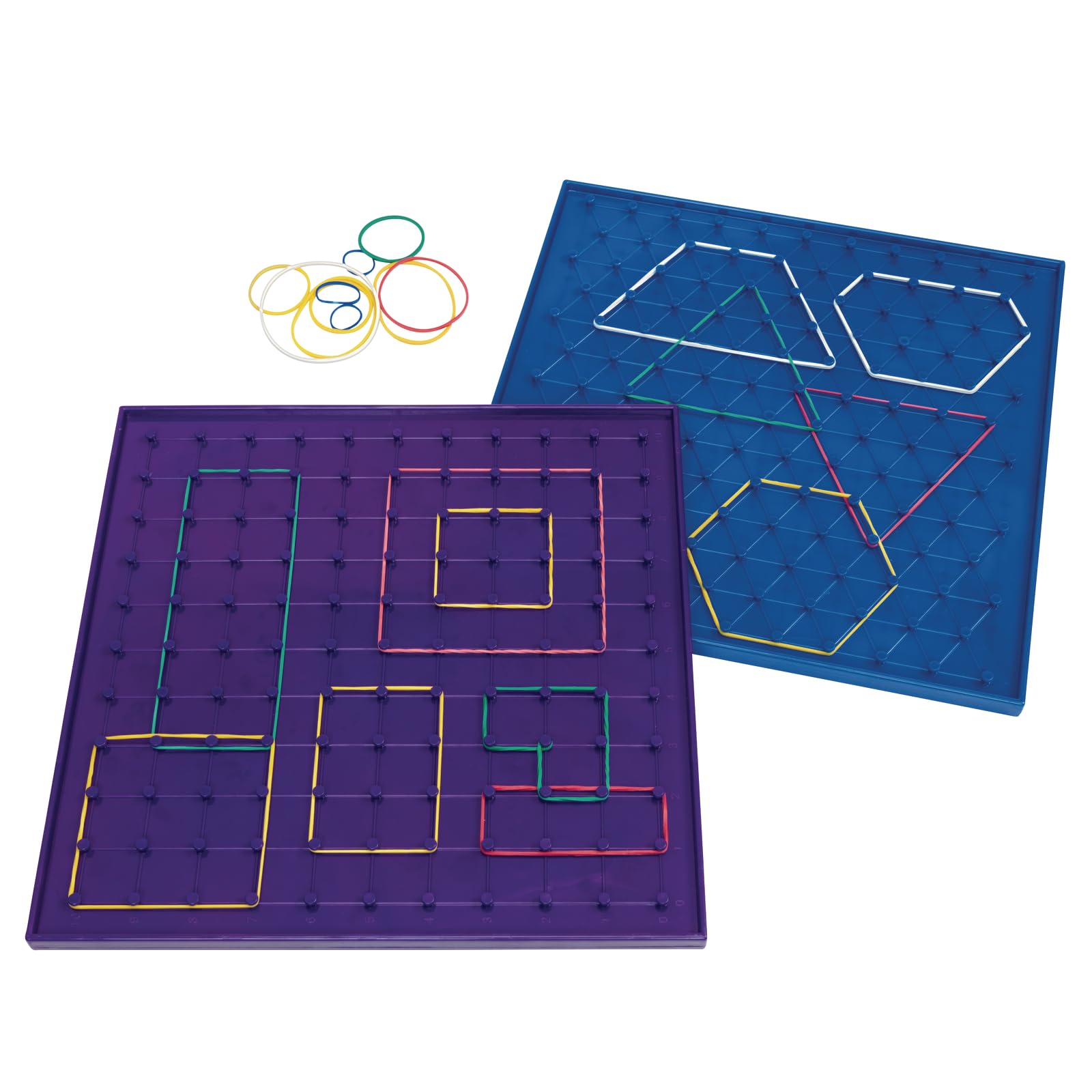 Excellerations 9 inches Colorful Double-Sided Safe Sturdy Geoboards Set of 6 Boards 144 Rubberbands - Image 4