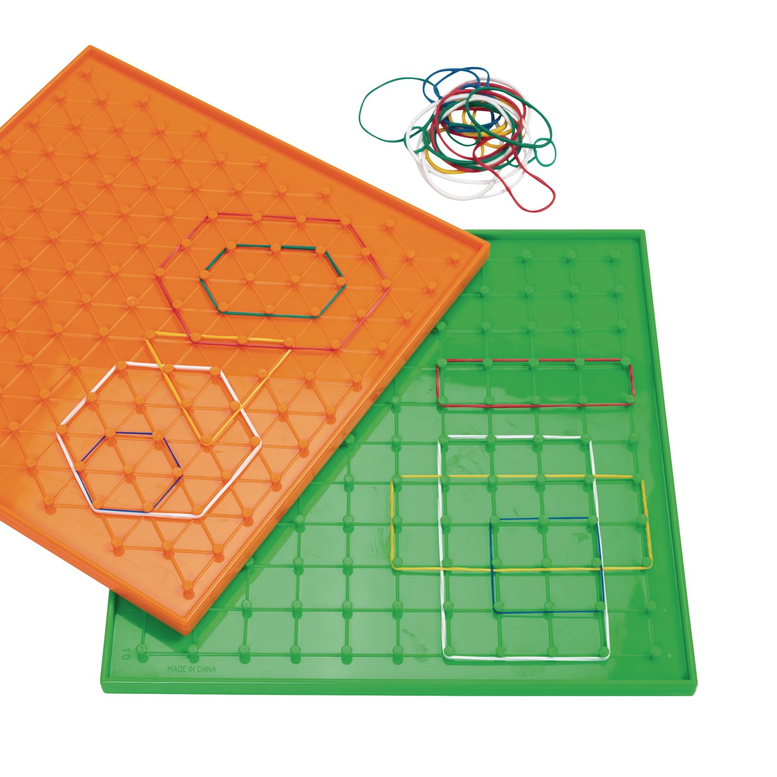 Excellerations 9 inches Colorful Double-Sided Safe Sturdy Geoboards Set of 6 Boards 144 Rubberbands - Image 5