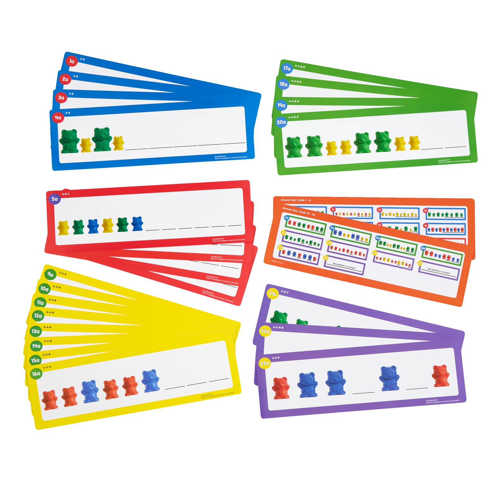 Excellerations Counting Bear Pattern Cards - Set of 25 (Item # BEARPAT) - Image 3