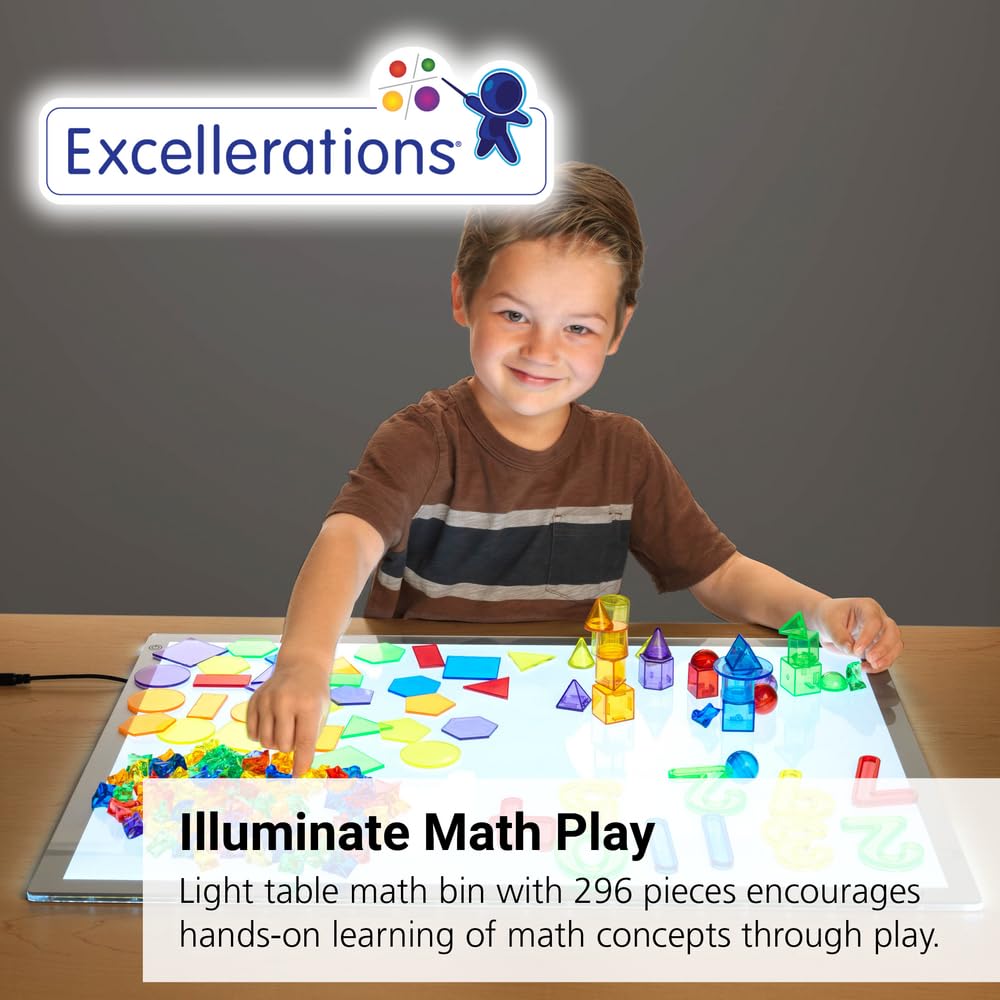 Excellerations Light Table Math Bin - 296 Pieces - Image 3