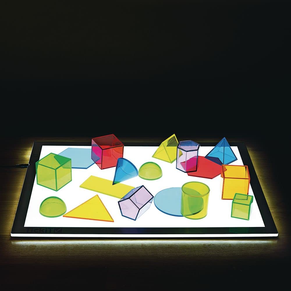 Excellerations STEM Translucent Shapes Set with Activity Cards 71 Pieces, Prek Math, Light Table Math Tools, Patterning, Sorting, Colors & Shapes - Image 5