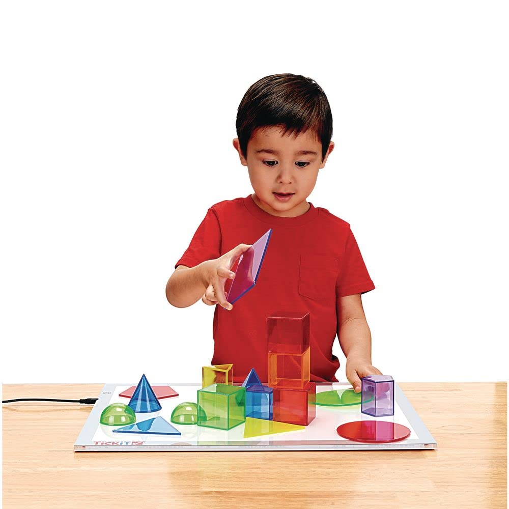 Excellerations STEM Translucent Shapes Set with Activity Cards 71 Pieces, Prek Math, Light Table Math Tools, Patterning, Sorting, Colors & Shapes - Image 6