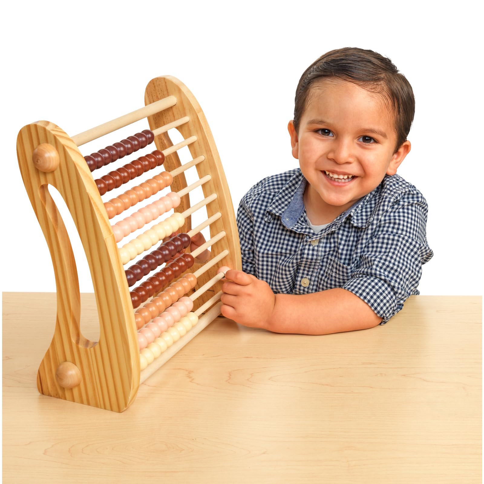 Excellerations Wooden Abacus - Natural - 12"H by 11"W - Kids Math, Counting Beads - Image 3
