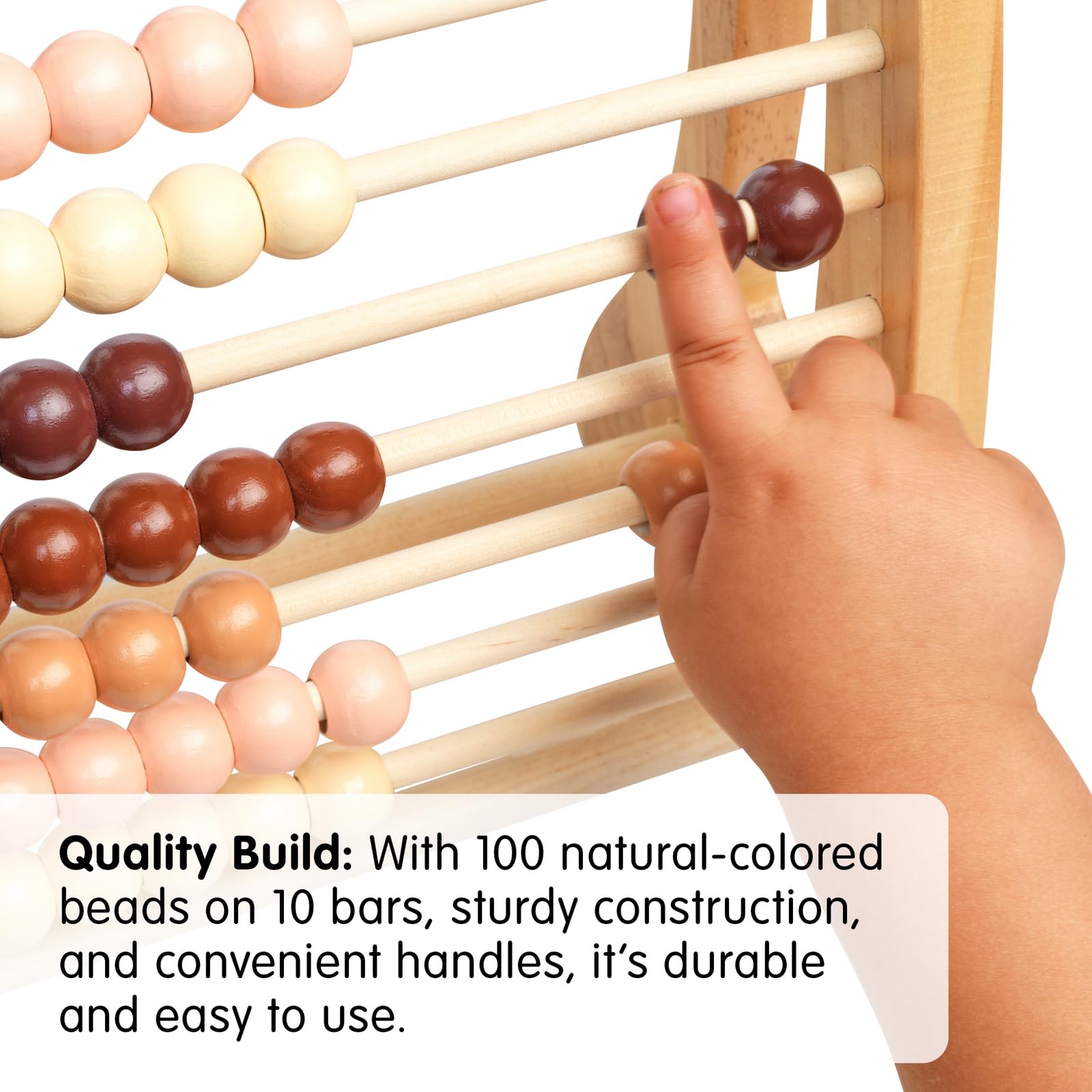 Excellerations Wooden Abacus - Natural - 12"H by 11"W - Kids Math, Counting Beads - Image 6