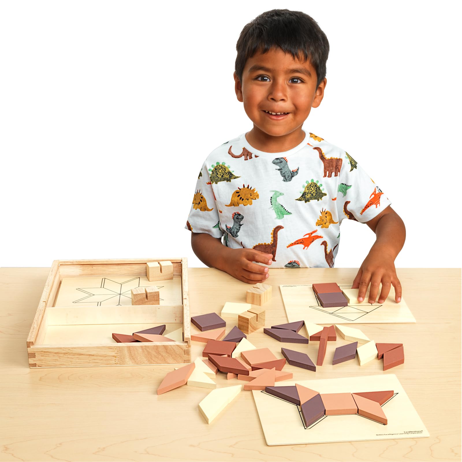 Excellerations Wooden Pattern Blocks - 44 Pieces - Image 4