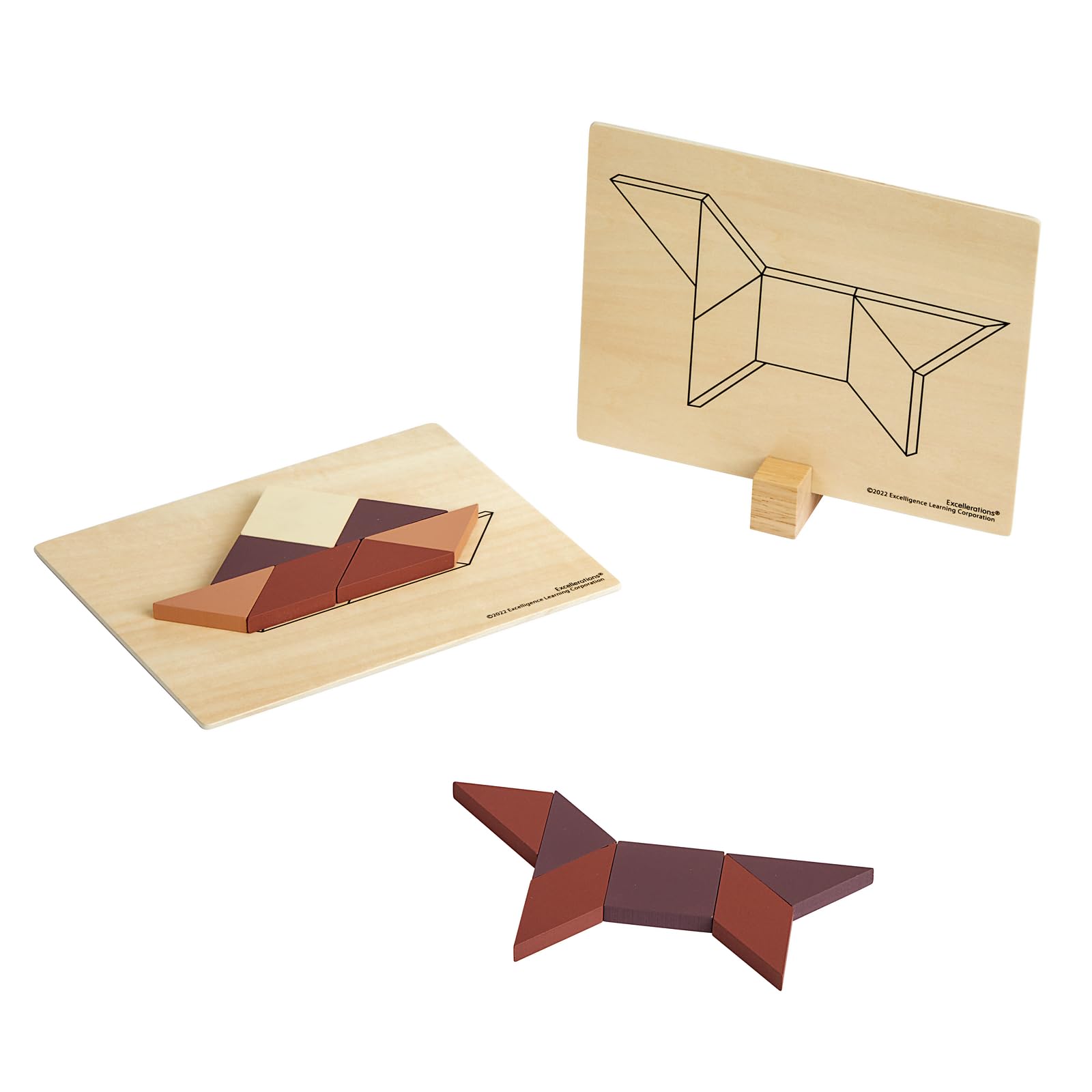 Excellerations Wooden Pattern Blocks - 44 Pieces - Image 5
