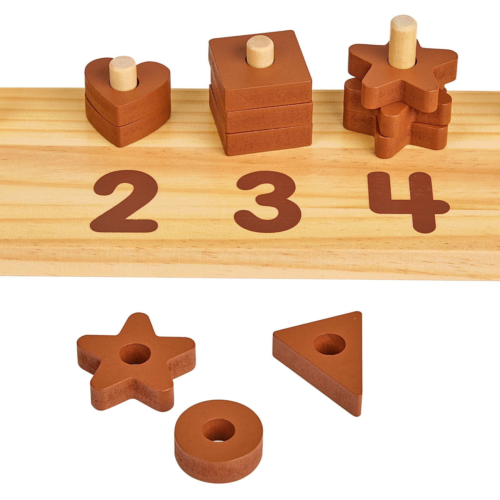 Excellerations Wooden Shape Number Counter - Natural - Image 6