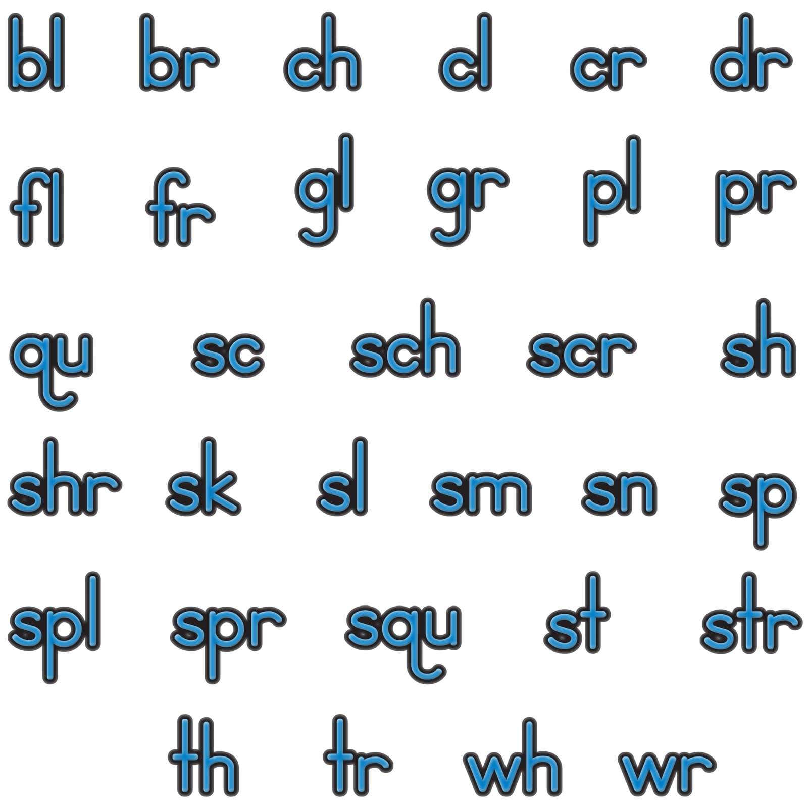 EZread Soft Touch™ Magnetic Beginning Blends and Digraphs - 35 Magnetic Letters
