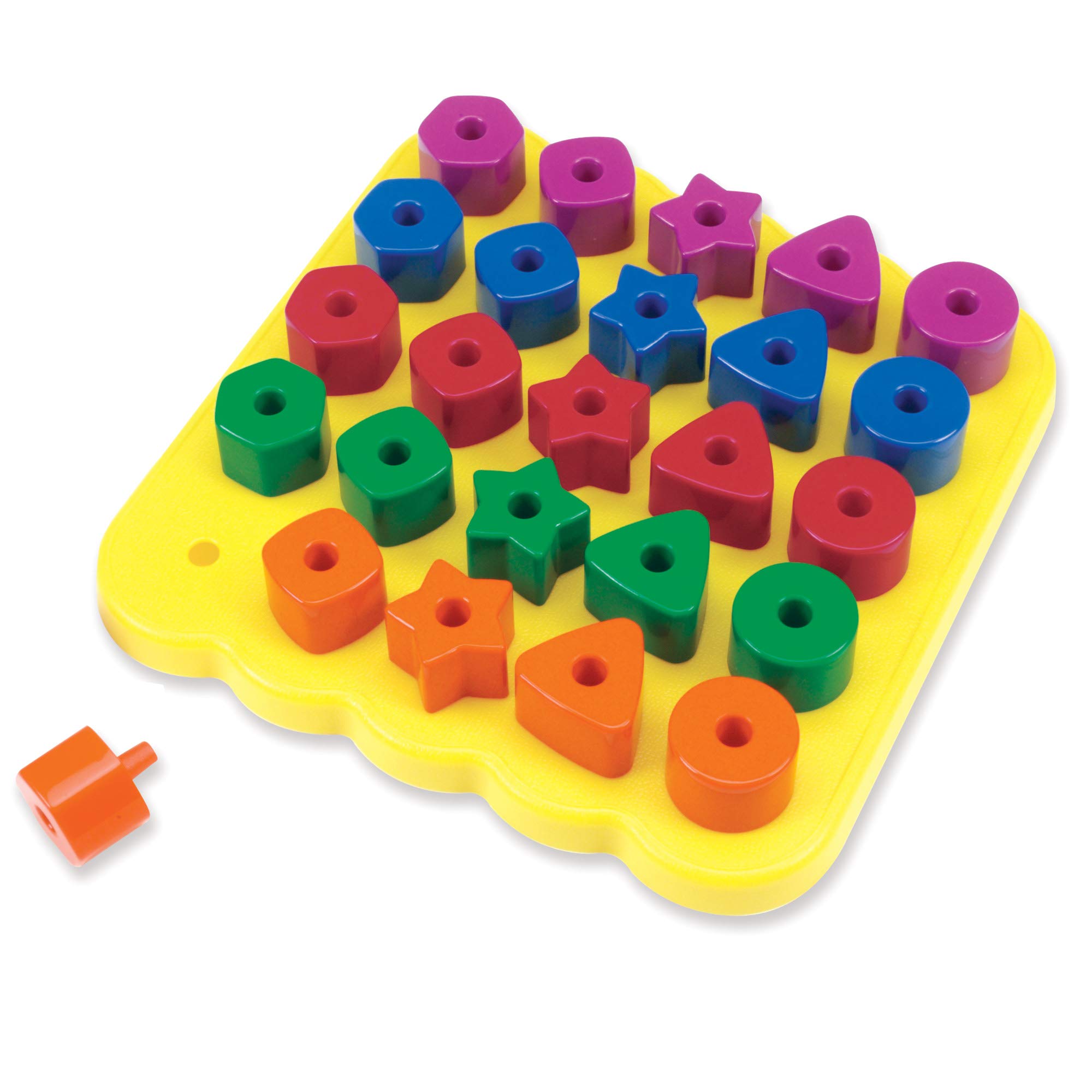 Learning Resources Stacking Shapes Pegboard, Toddler Activity,Fine Motor Toy, Gifts for Boys and Girls, 27 Piece Set, Ages 2+ - Image 2
