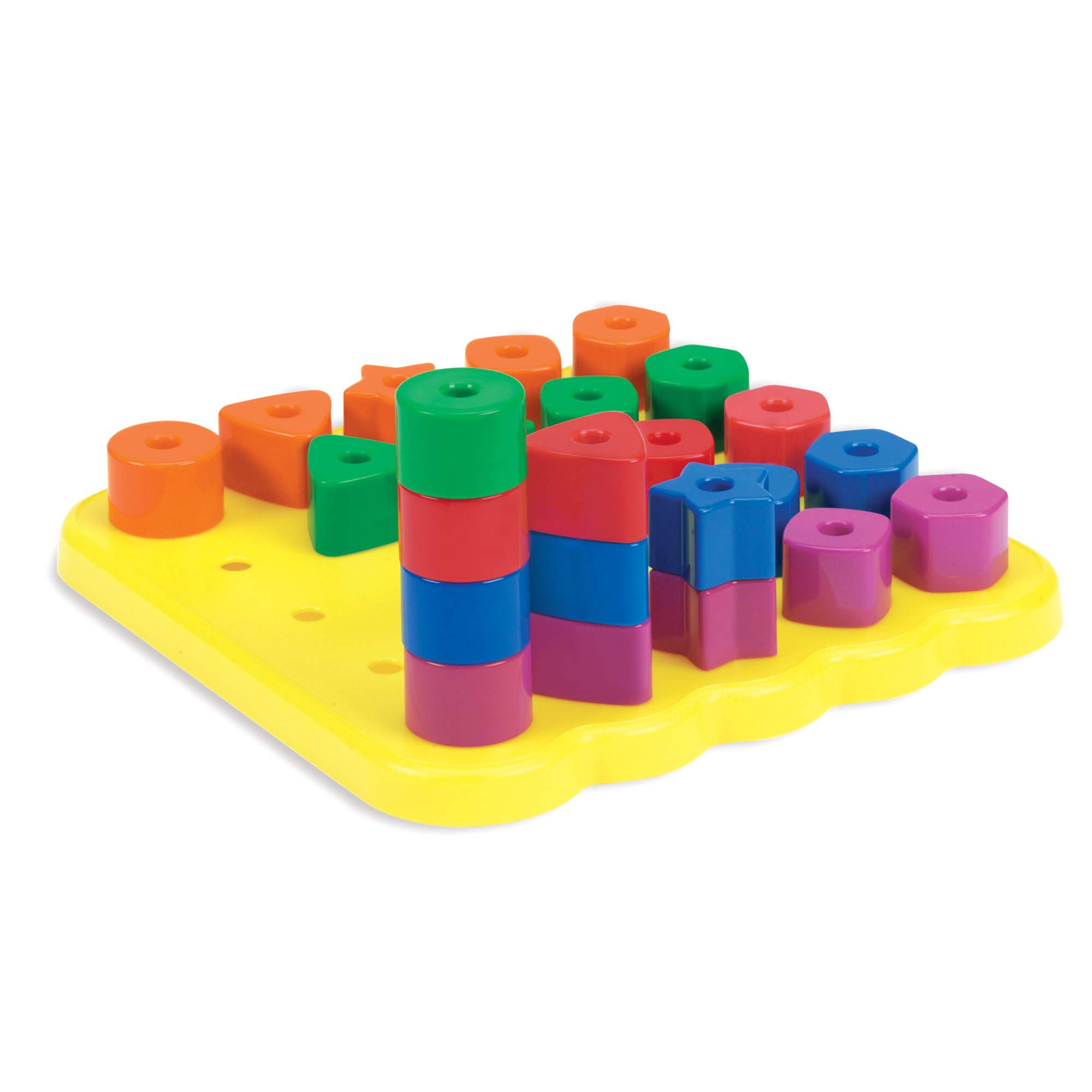 Learning Resources Stacking Shapes Pegboard, Toddler Activity,Fine Motor Toy, Gifts for Boys and Girls, 27 Piece Set, Ages 2+ - Image 3