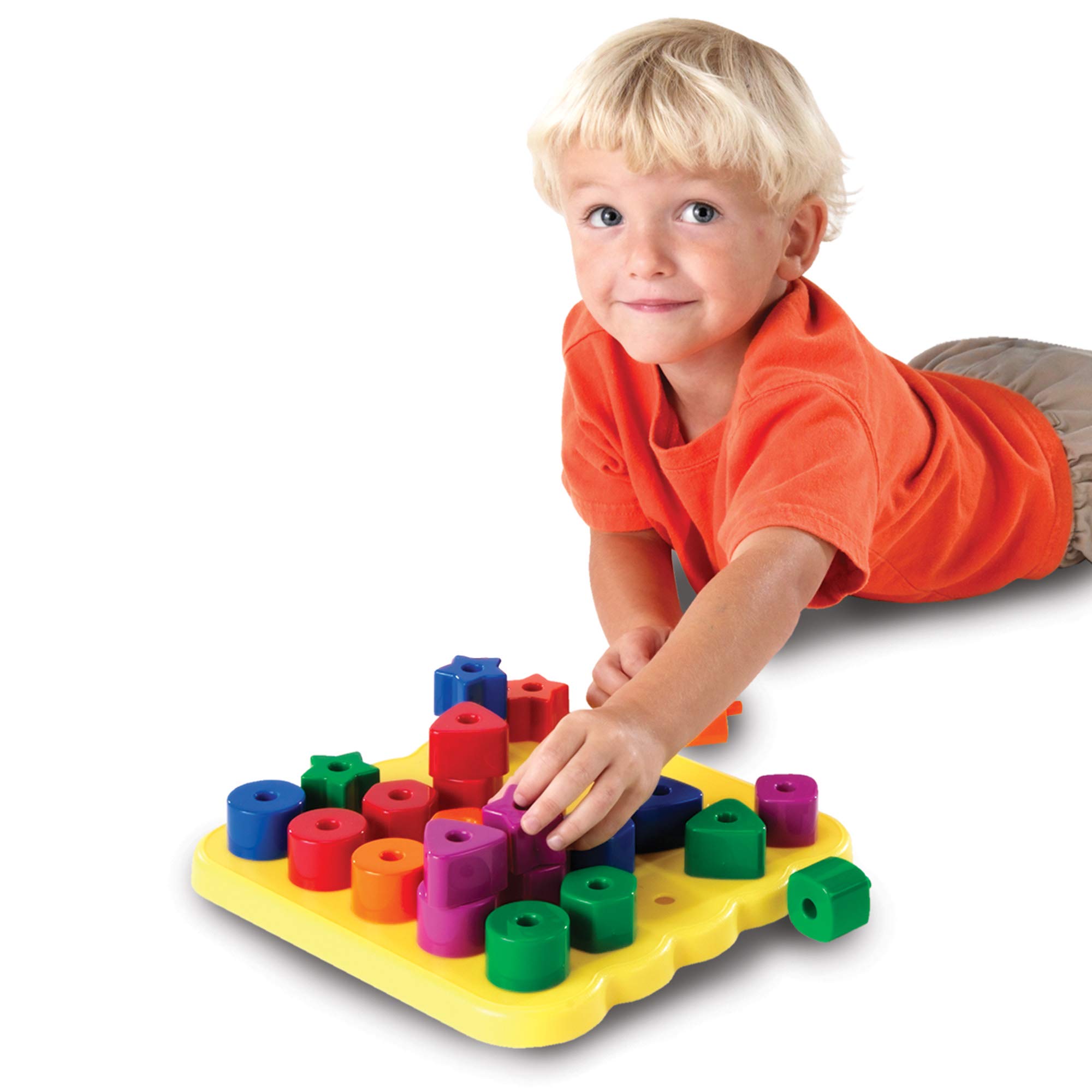 Learning Resources Stacking Shapes Pegboard, Toddler Activity,Fine Motor Toy, Gifts for Boys and Girls, 27 Piece Set, Ages 2+ - Image 4