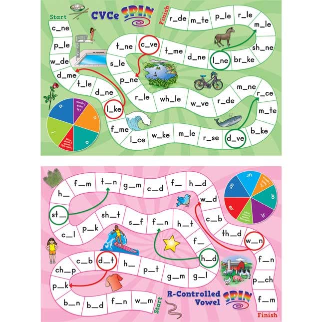 Long and Tricky Vowel Pattern Word Building Board Games - 1 Game - Image 3