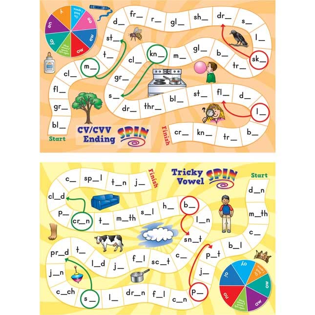 Long and Tricky Vowel Pattern Word Building Board Games - 1 Game - Image 5