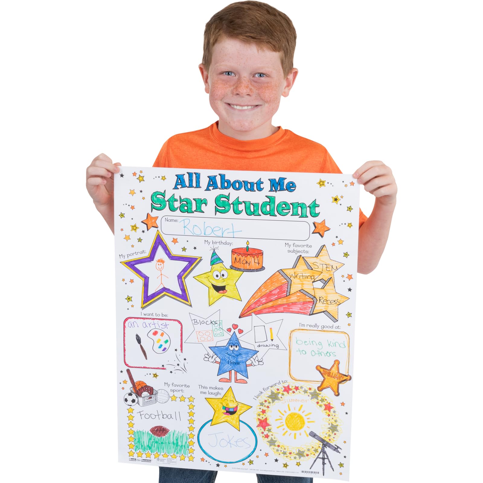Ready-to-Decorate All About Me Star Student Posters - 24 Posters - Image 3
