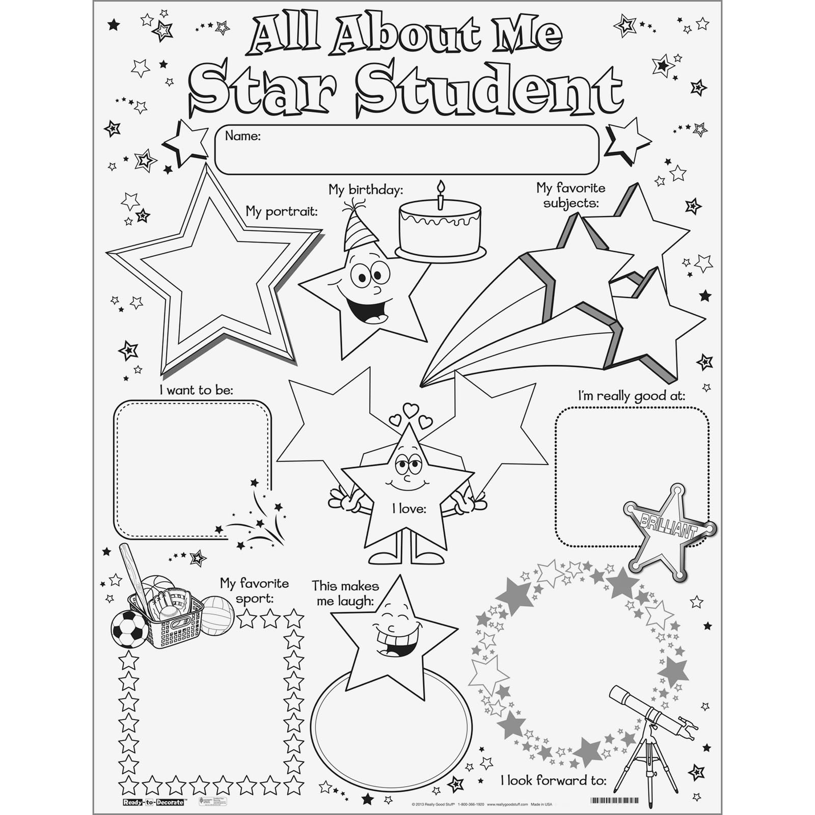 Ready-to-Decorate All About Me Star Student Posters - 24 Posters - Image 4