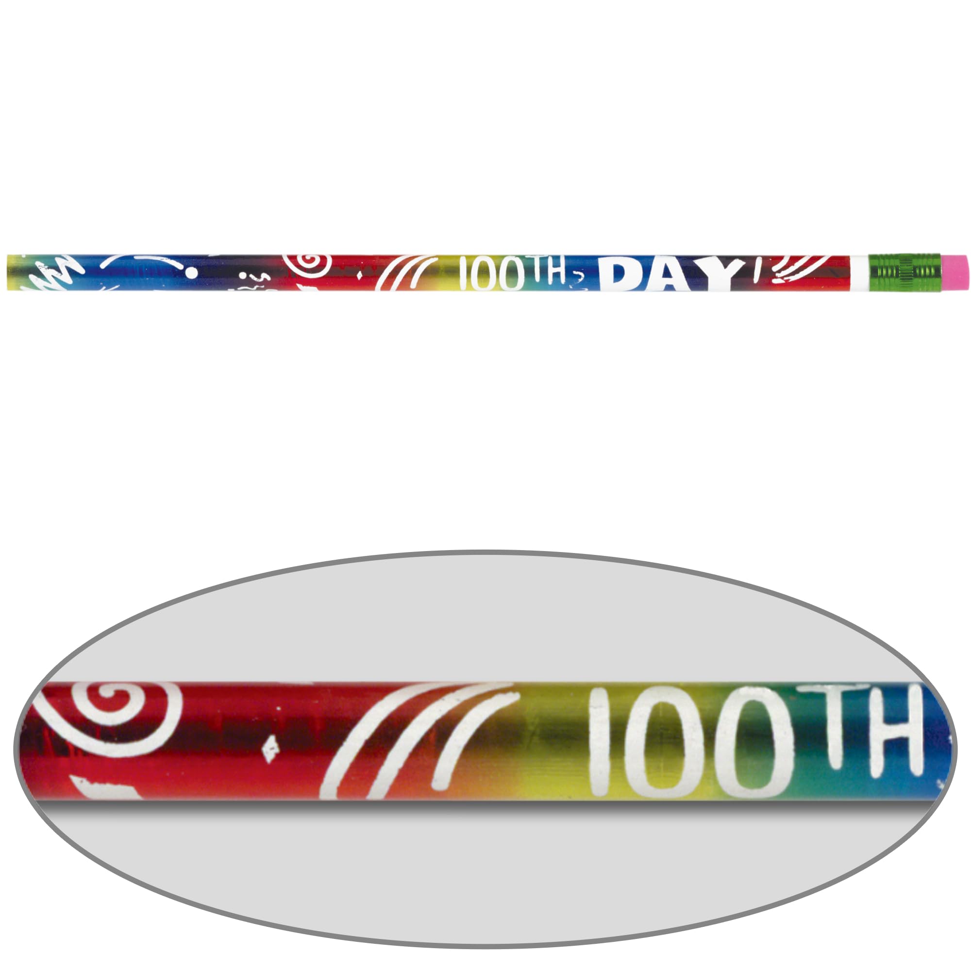 Really Good Stuff 100th Day Celebration Pencils - Set of 12 - Bulk School Supplies