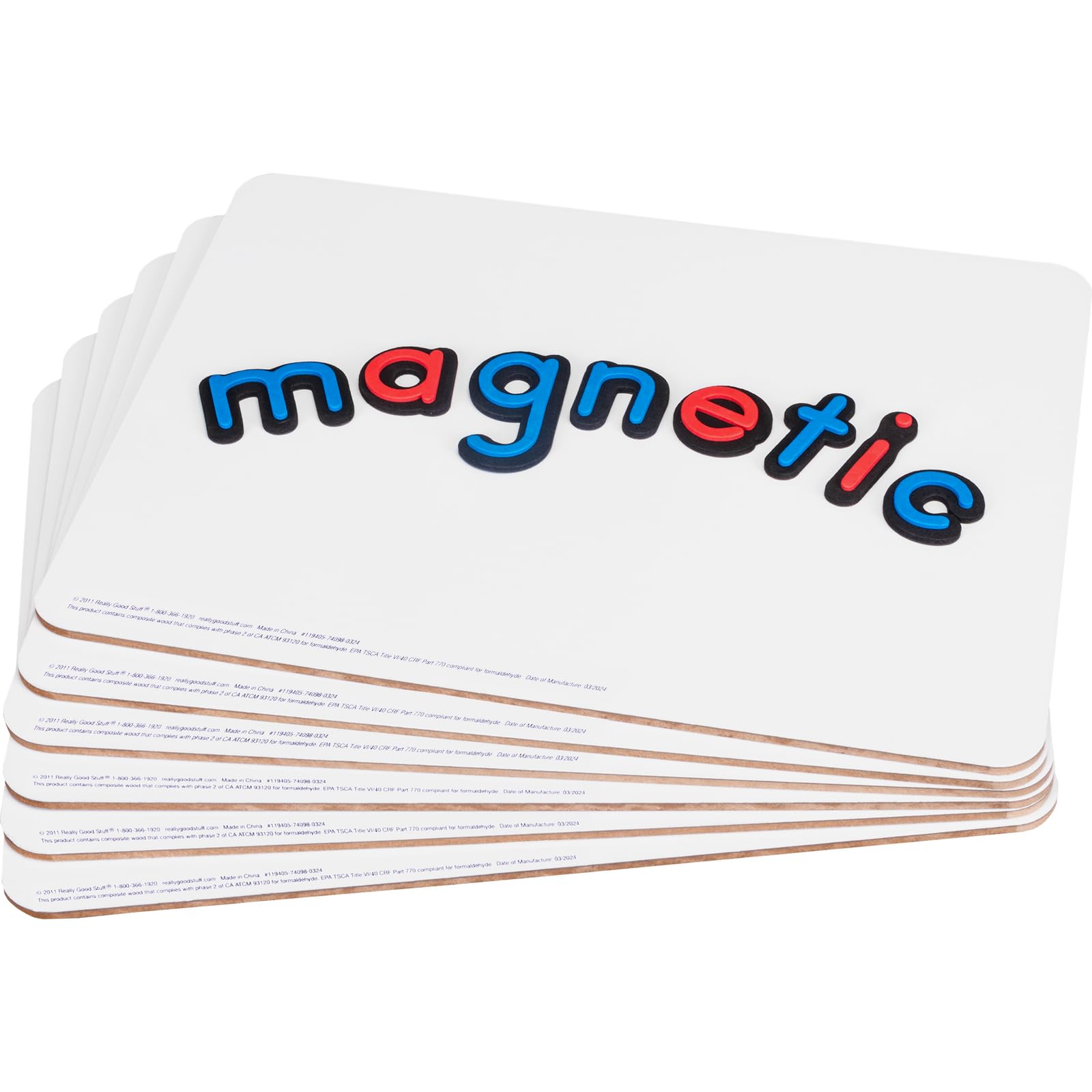 Really Good Stuff Magnetic Dry Erase Boards with Coded Plastic Letters - 6 Student Pack - Image 3
