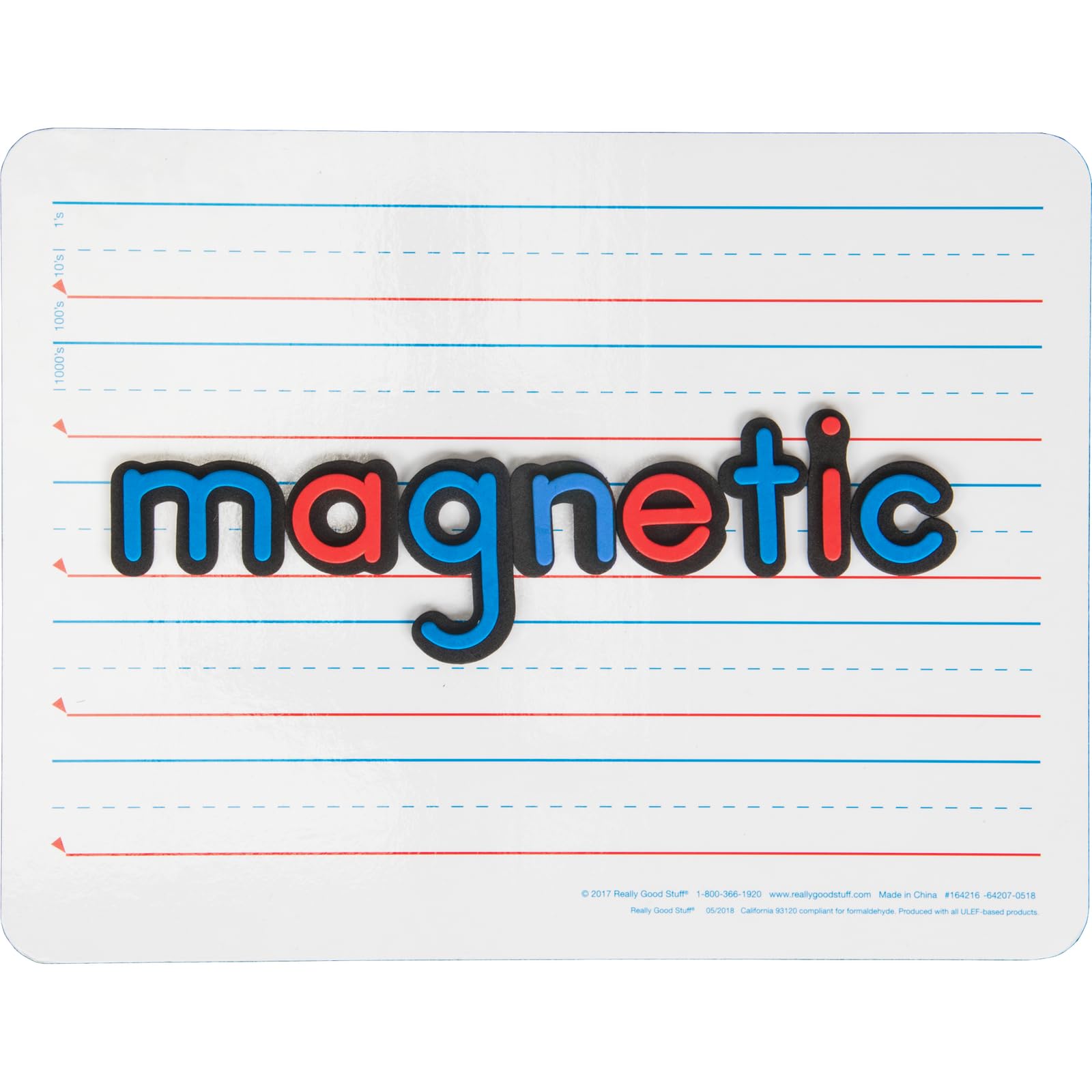 Really Good Stuff 12" X 9" Two-Sided Magnetic Primary-Lined Dry Erase Boards - Set of 12
