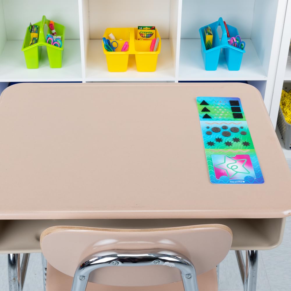 Really Good Stuff 12PK Sensory Deluxe Plastic Desktop Reference Nameplate with 19 Textured Shapes, Cut-Out Squiggles, and a Removable Sensory Design to take on The go - Image 5