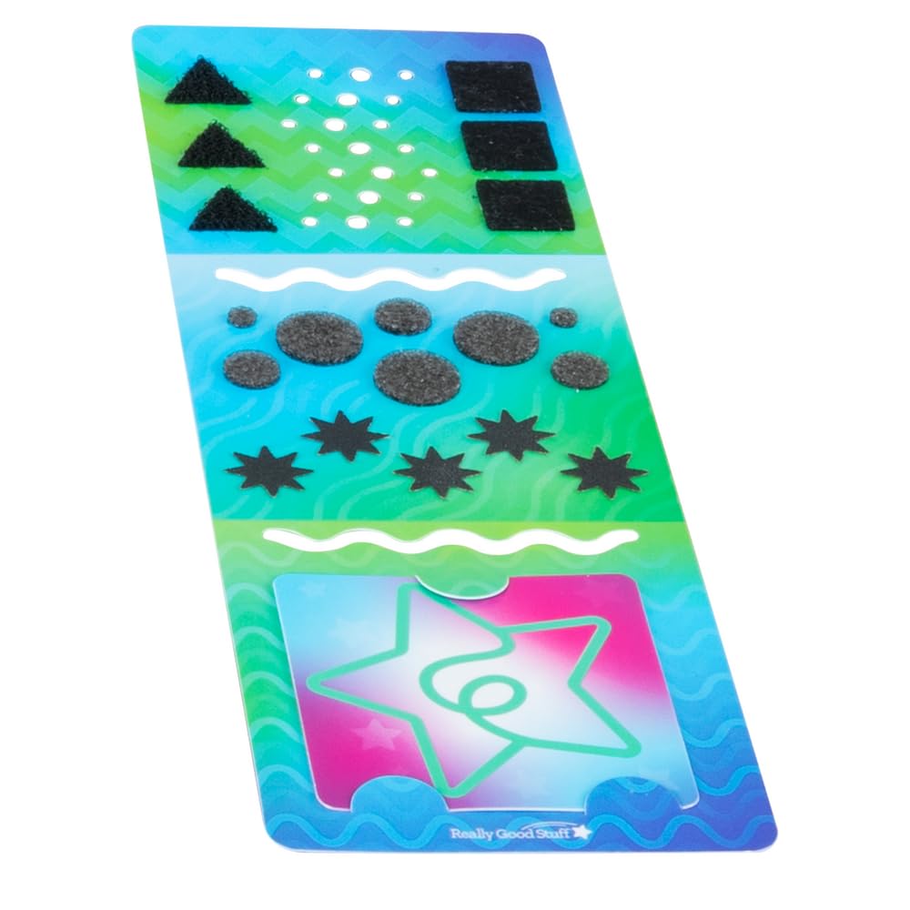 Really Good Stuff 12PK Sensory Deluxe Plastic Desktop Reference Nameplate with 19 Textured Shapes, Cut-Out Squiggles, and a Removable Sensory Design to take on The go - Image 6