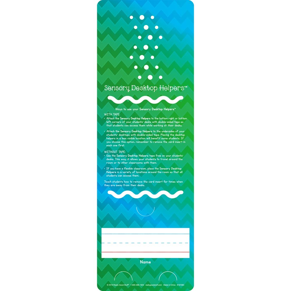 Really Good Stuff 12PK Sensory Deluxe Plastic Desktop Reference Nameplate with 19 Textured Shapes, Cut-Out Squiggles, and a Removable Sensory Design to take on The go - Image 7