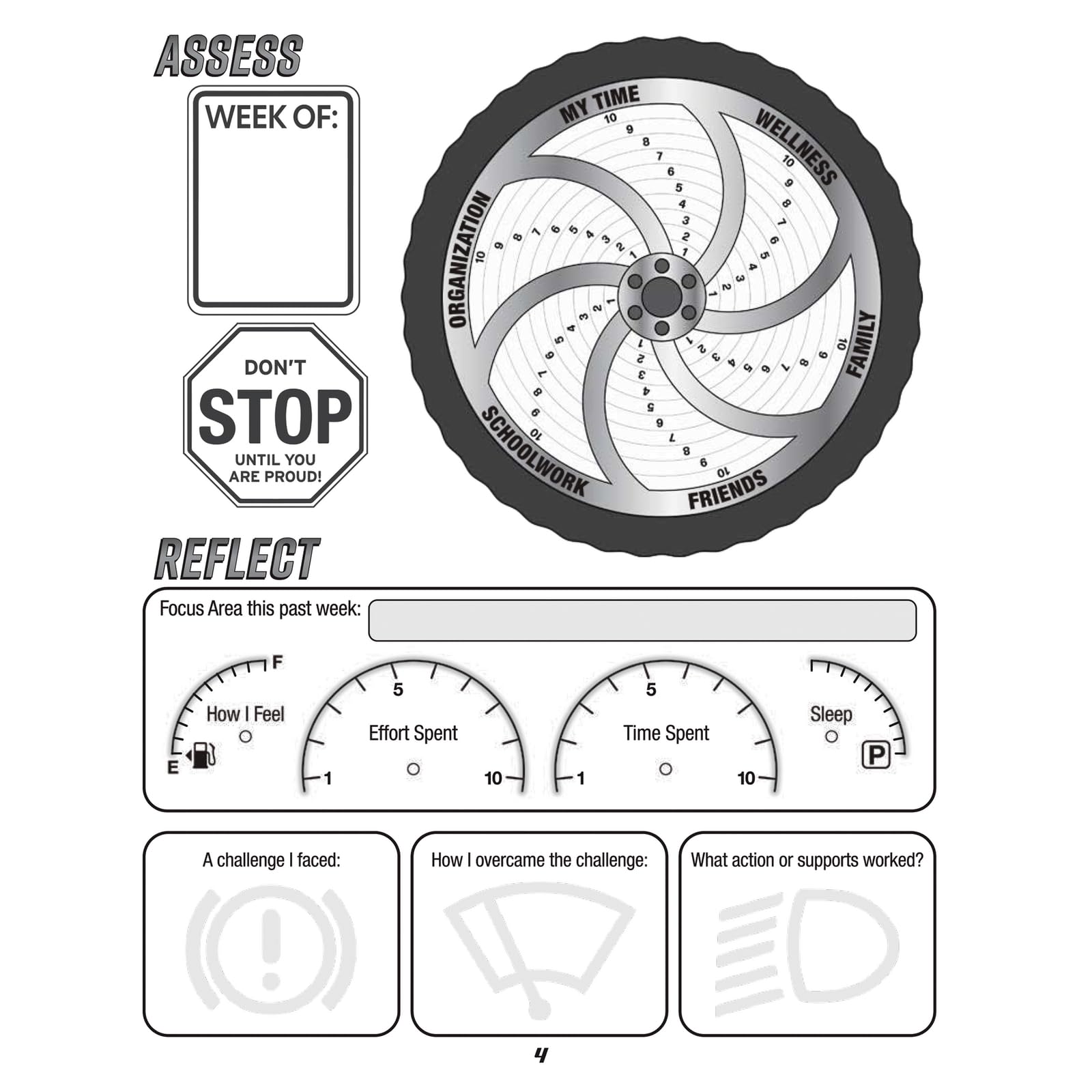 Really Good Stuff 12PK Weekly Wheel Self-Management Journal - Upper Grade Social Emotional Learning - Self Management - Image 6