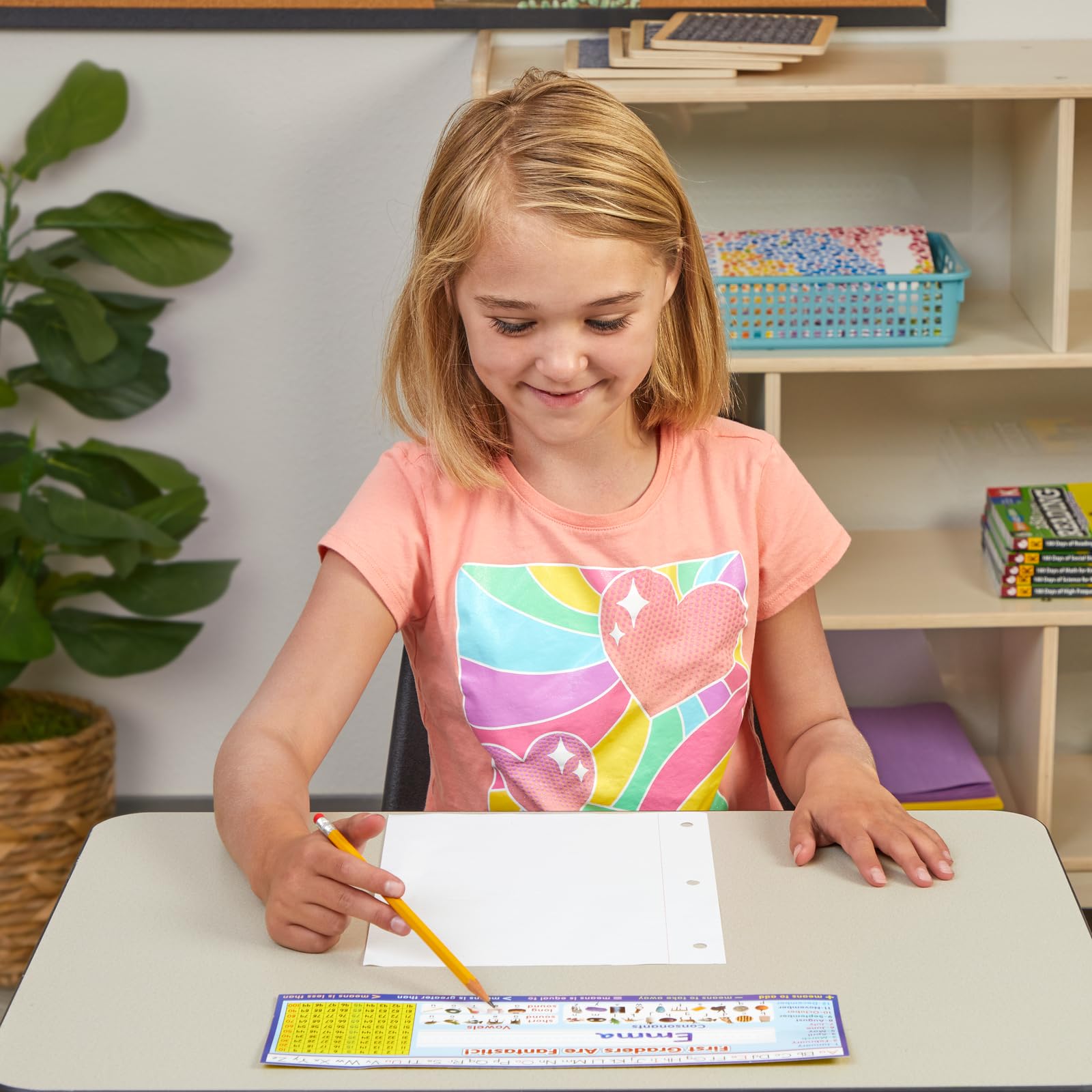 Really Good Stuff 12PK Zaner-Bloser First Grade Two-Sided Cardstock Desktop Helpers with Self-Adhesive Sleeves and Testing Inserts - Image 3