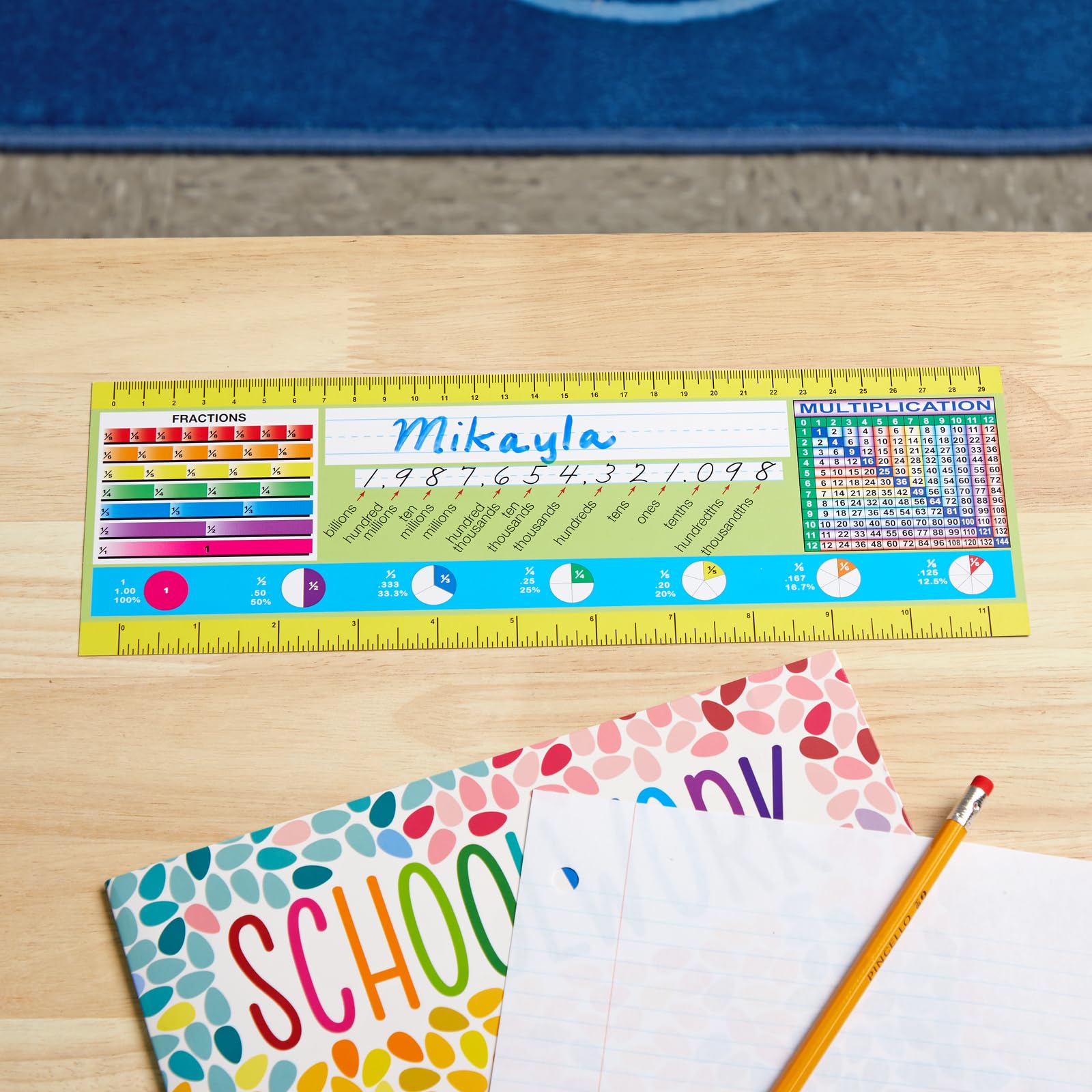 Really Good Stuff 12PK Zaner-Bloser Intermediate Double-Sided Cardstock Desktop Reference Nameplate with Self-Adhesive Sleeves and Testing Inserts - Image 7