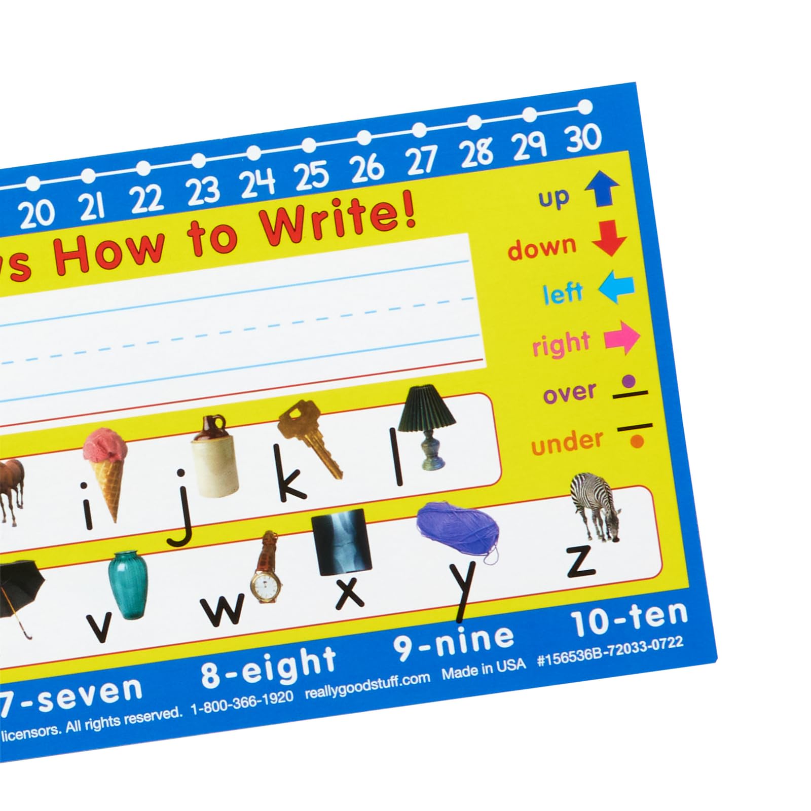 Really Good Stuff 12PK Zaner-Bloser Kindergarten Double-Sided Cardstock Desktop Reference Nameplate with Self-Adhesive Sleeves and Testing Inserts - Image 6