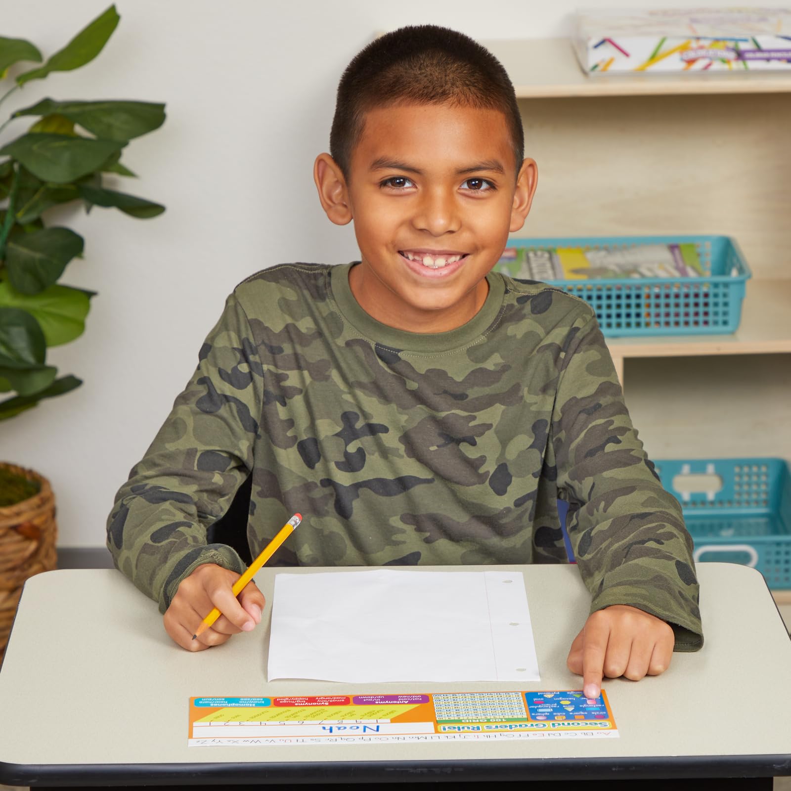 Really Good Stuff 12PK Zaner-Bloser Second Grade Two-Sided Cardstock Desktop Reference Nameplate with Self-Adhesive Sleeves and Testing Inserts - Image 3