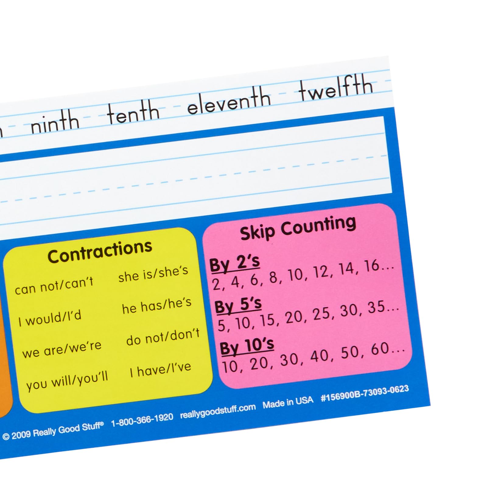 Really Good Stuff 12PK Zaner-Bloser Second Grade Two-Sided Cardstock Desktop Reference Nameplate with Self-Adhesive Sleeves and Testing Inserts - Image 4