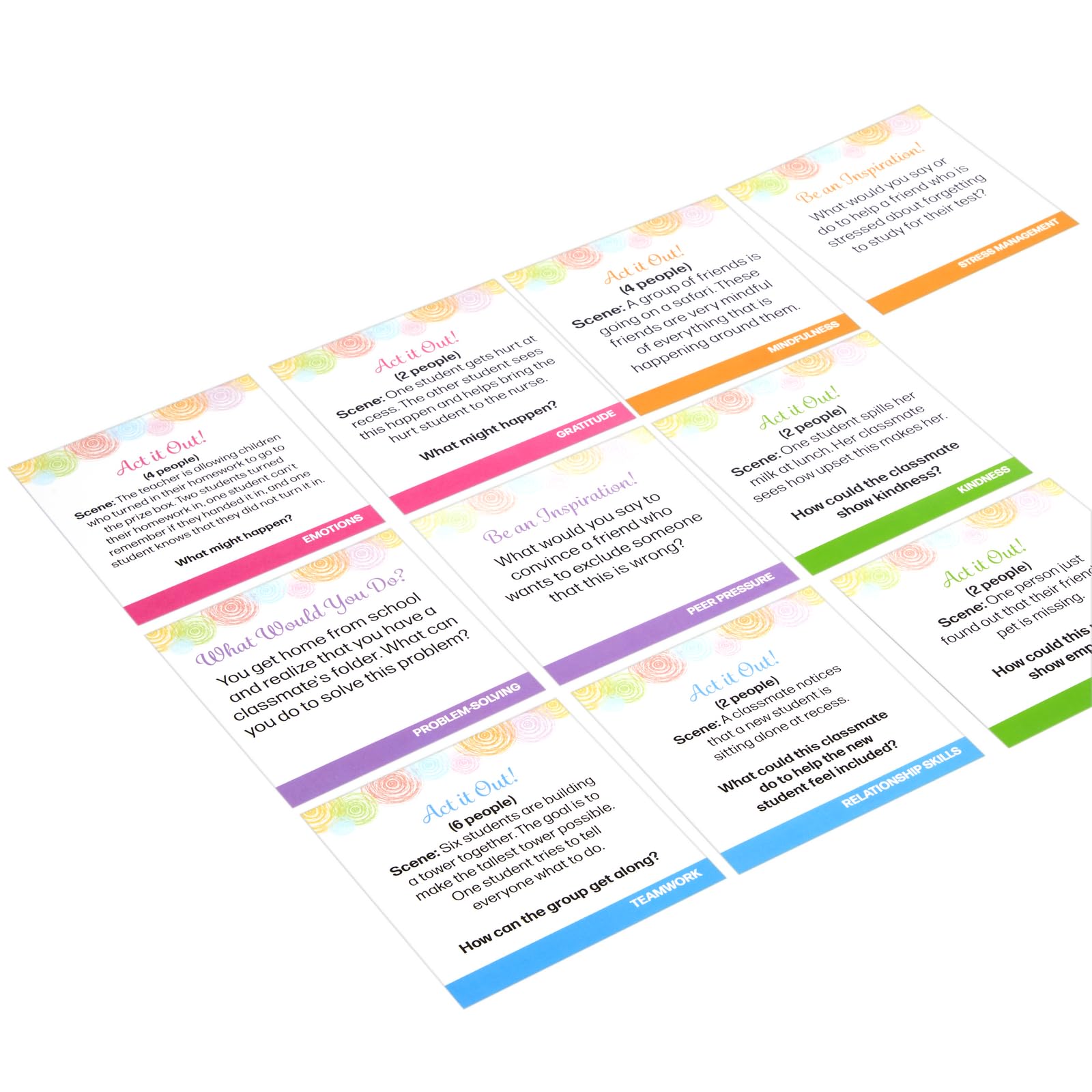 Really Good Stuff 150 Double Sided Conversation Cards: Social Emotional Learning Activities for Kids, Teens, & Family, Building Social Skills, Positive Attitude & Behaviors - Image 4
