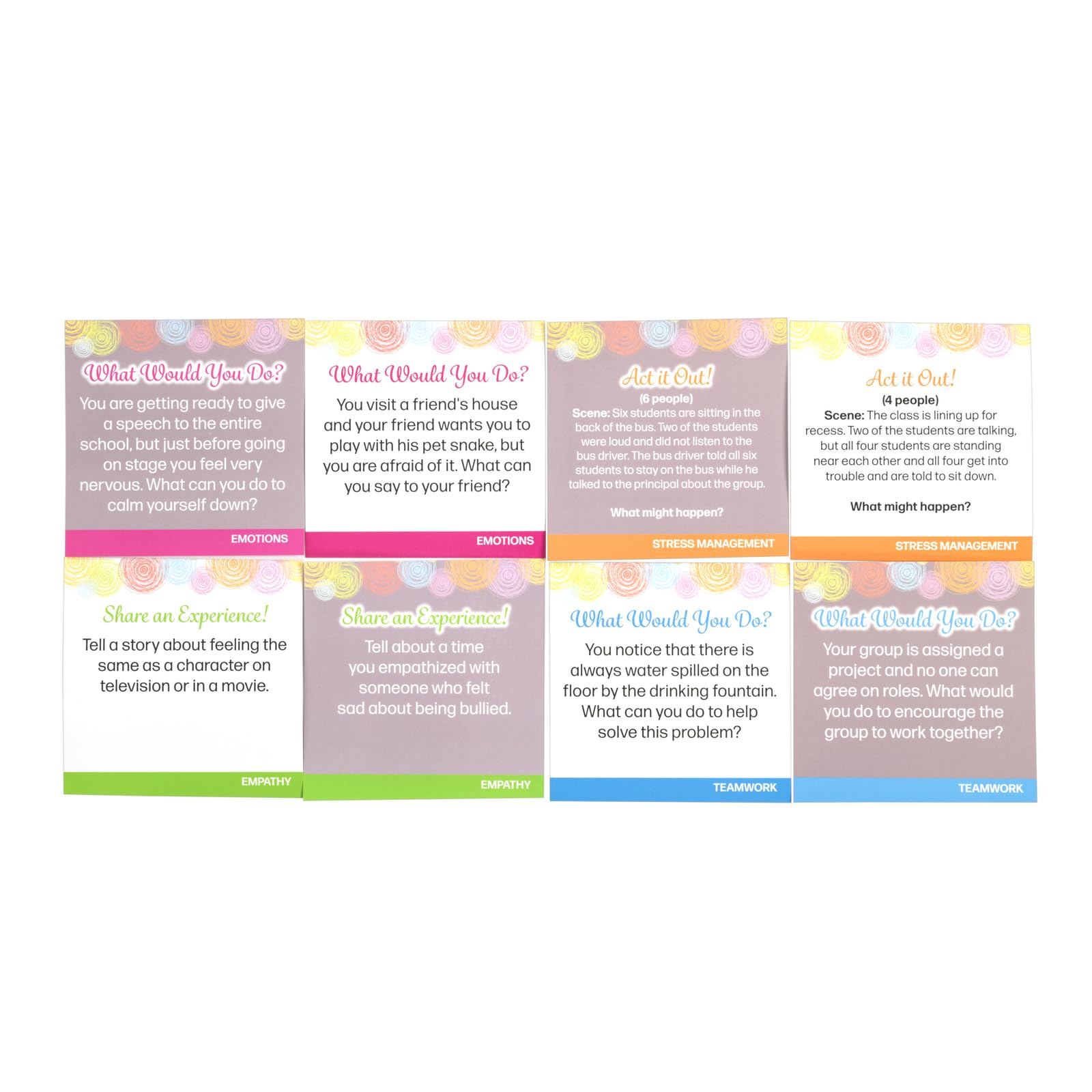 Really Good Stuff 150 Double Sided Conversation Cards: Social Emotional Learning Activities for Kids, Teens, & Family, Building Social Skills, Positive Attitude & Behaviors - Image 6