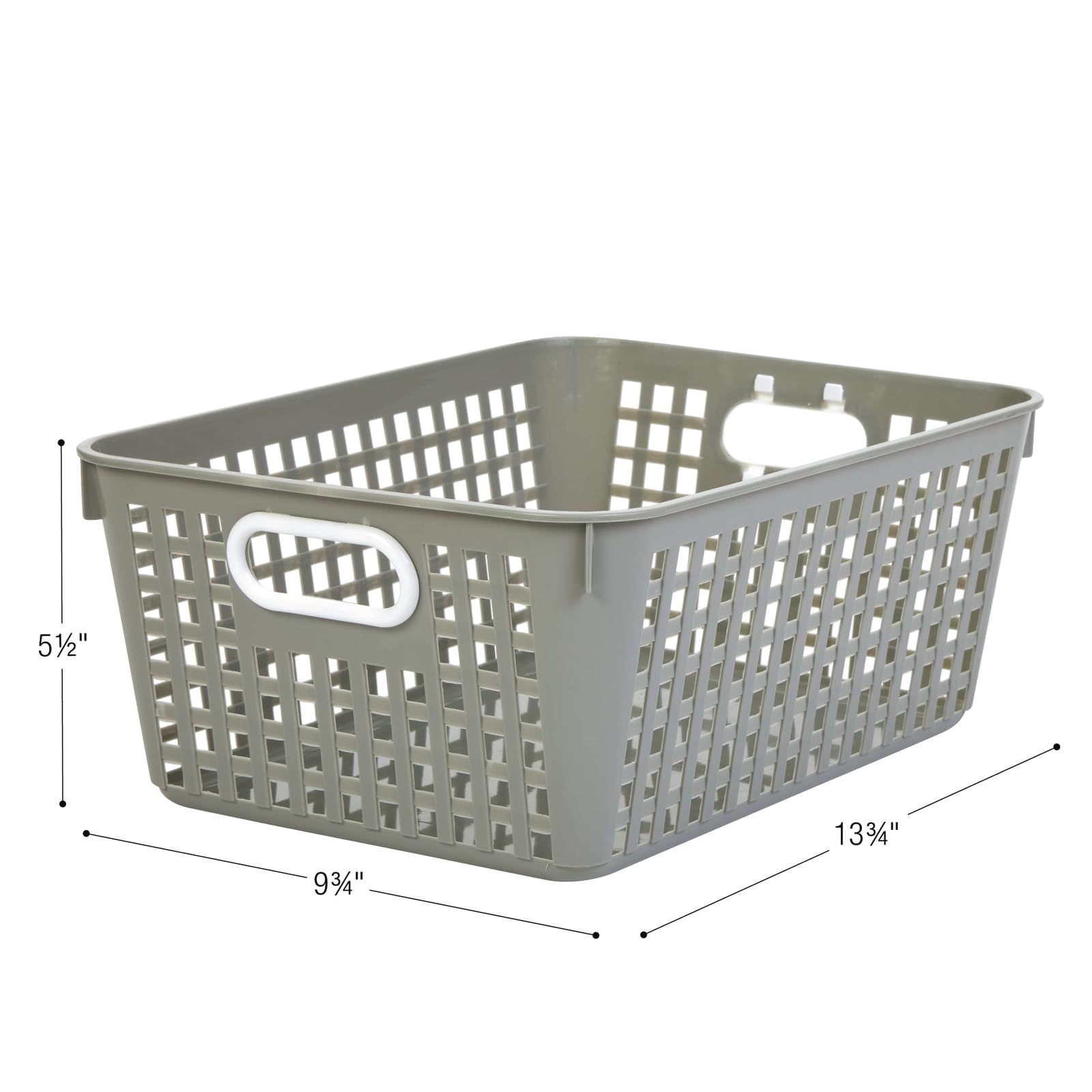 Really Good Stuff - 160016PE Multi-Purpose Plastic Storage Baskets for Classroom or Home Use - Stackable Mesh Plastic Baskets with Grip Handles 13" x 10" (Pebble - Set of 12) - Image 2