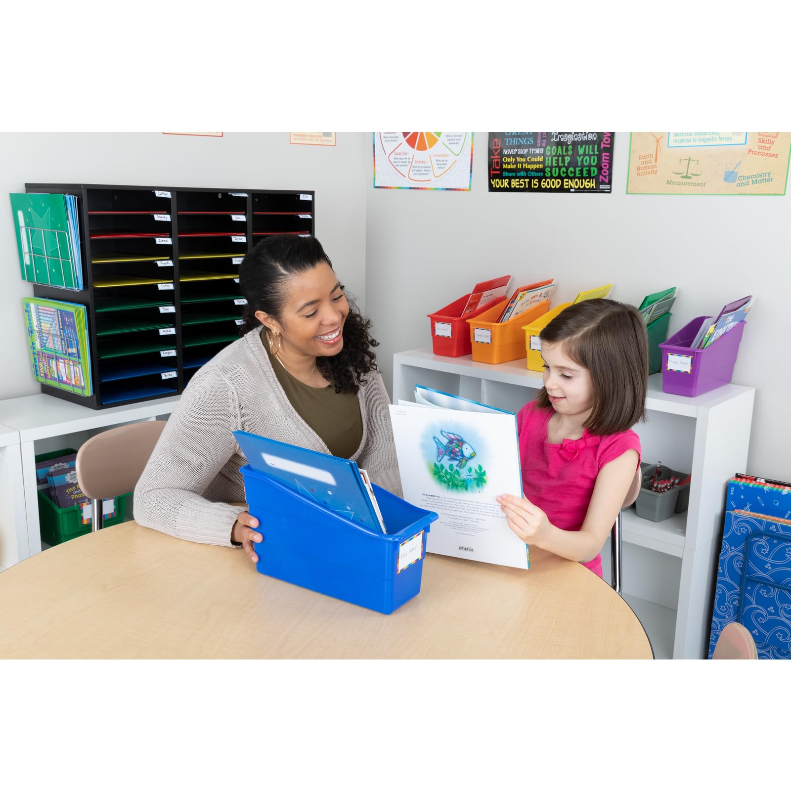 Really Good Stuff-160103 Durable Magazine, Book, Folder and File Holders,Ideal for Narrow or Vertical Storage Needs,Instantly Color Code Your Classroom, Choose from 22 Colors (Single Color Set of 12) - Image 6