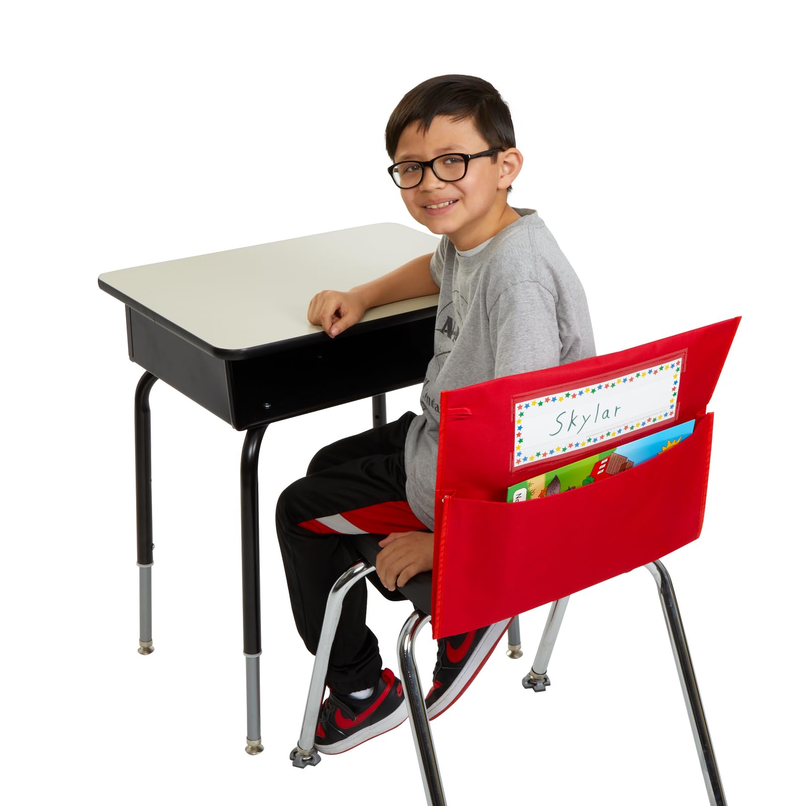 Really Good Stuff - 163488 Store More Grouping Chair Pockets – Set of 12 - Six Bright Rainbow Colors – Pocket Chair Organizer Keeps Students Organized and Classrooms Neat - Image 3