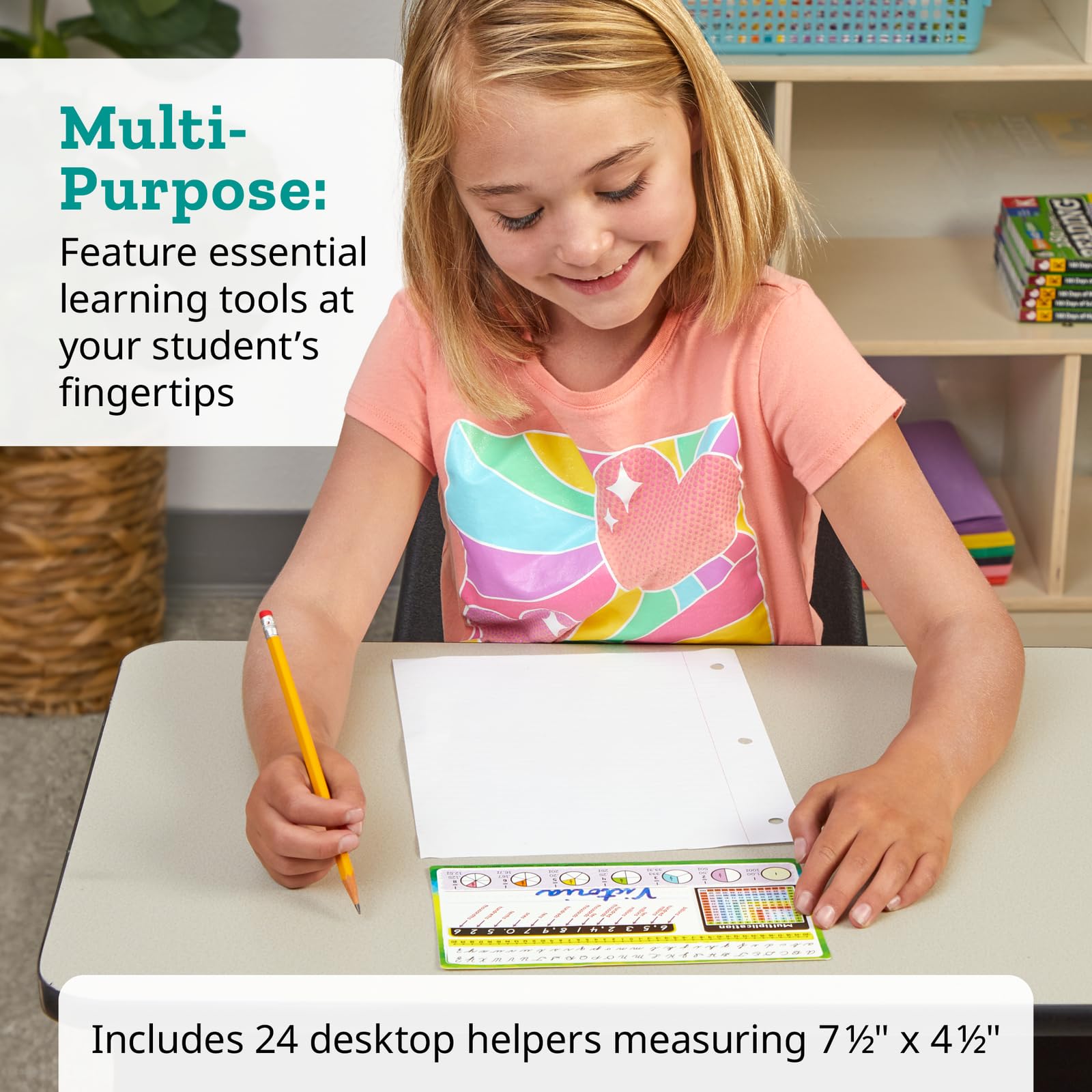 Really Good Stuff 24PK Intermediate Self-Adhesive Vinyl On-The-Go Reference Nameplate with Cursive & Math Skills-Traditional Manuscript Name Tags - Image 4