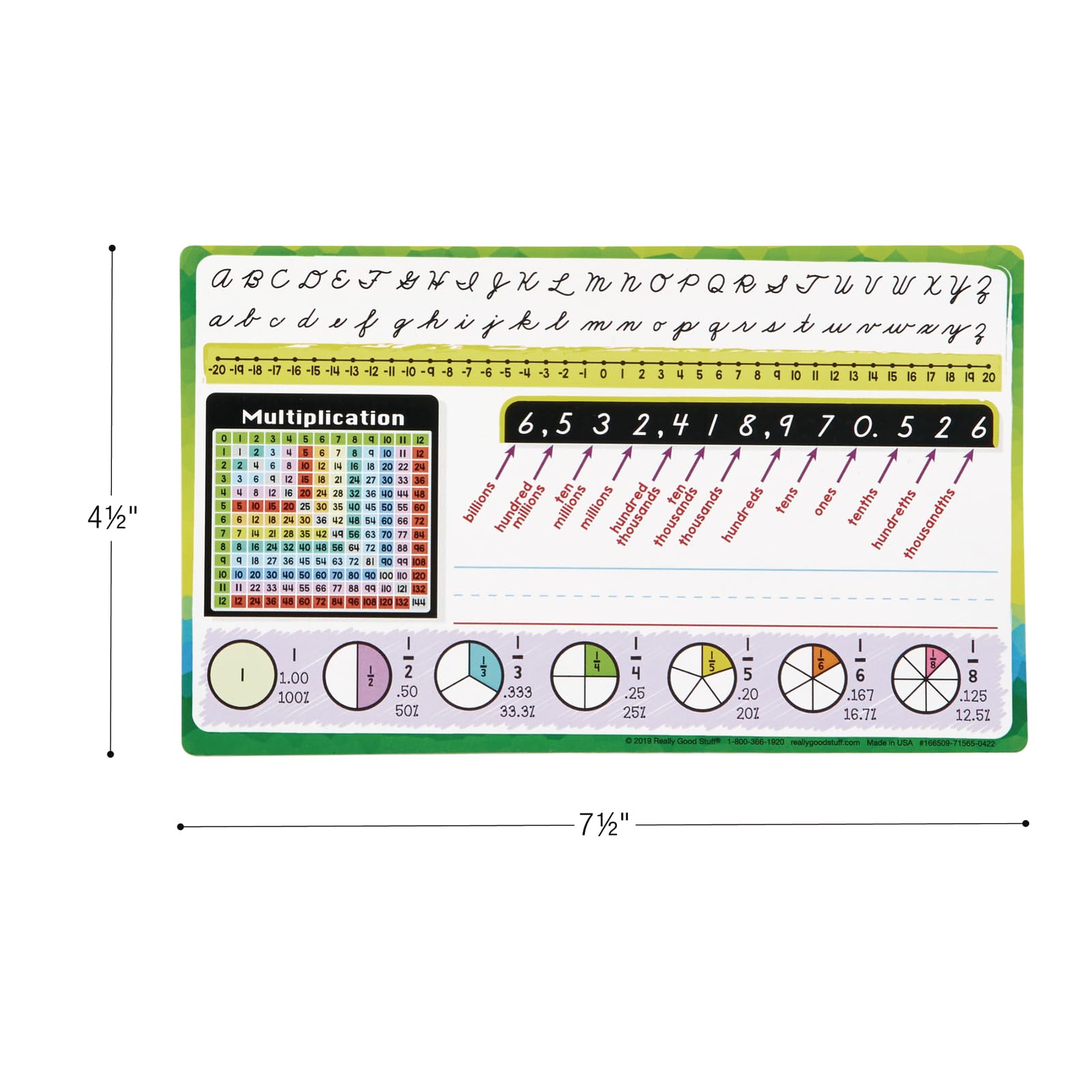 Really Good Stuff 24PK Intermediate Self-Adhesive Vinyl On-The-Go Reference Nameplate with Cursive & Math Skills-Traditional Manuscript Name Tags - Image 5