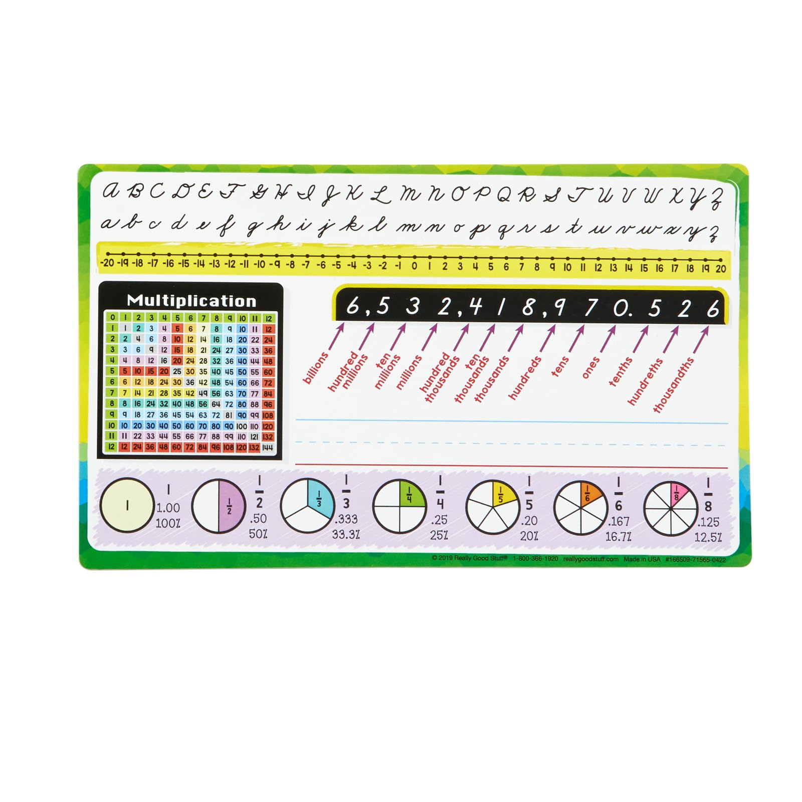 Really Good Stuff 24PK Intermediate Self-Adhesive Vinyl On-The-Go Reference Nameplate with Cursive & Math Skills-Traditional Manuscript Name Tags - Image 6