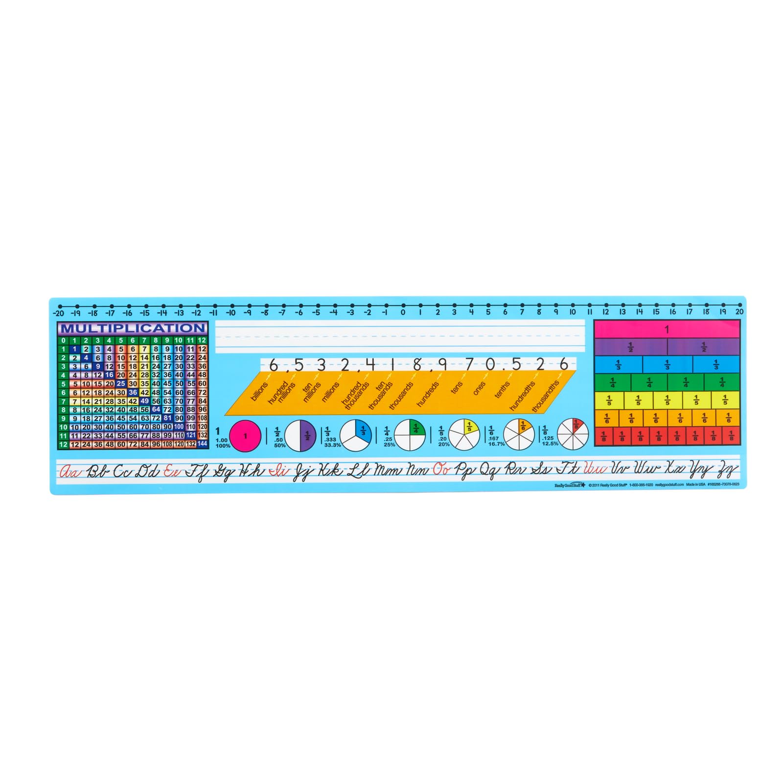 Really Good Stuff 24PK Zaner-Bloser Self-Adhesive Vinyl Desktop Reference Nameplate with Letters, Numbers, Place Values-Traditional Manuscript Name Tags - Image 6