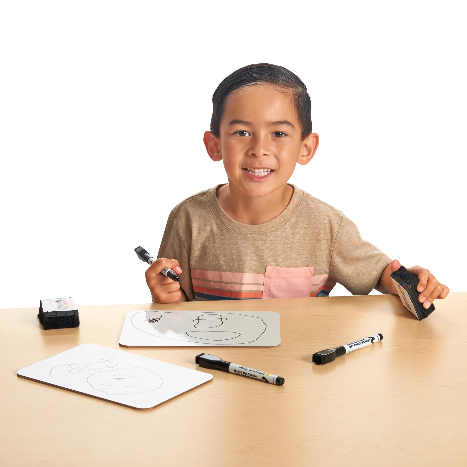 Really Good Stuff 9" X 6" Mini-Magnetic Dry Erase Boards - Set of 12 Boards, 12 Markers and 12 Erasers - Image 4