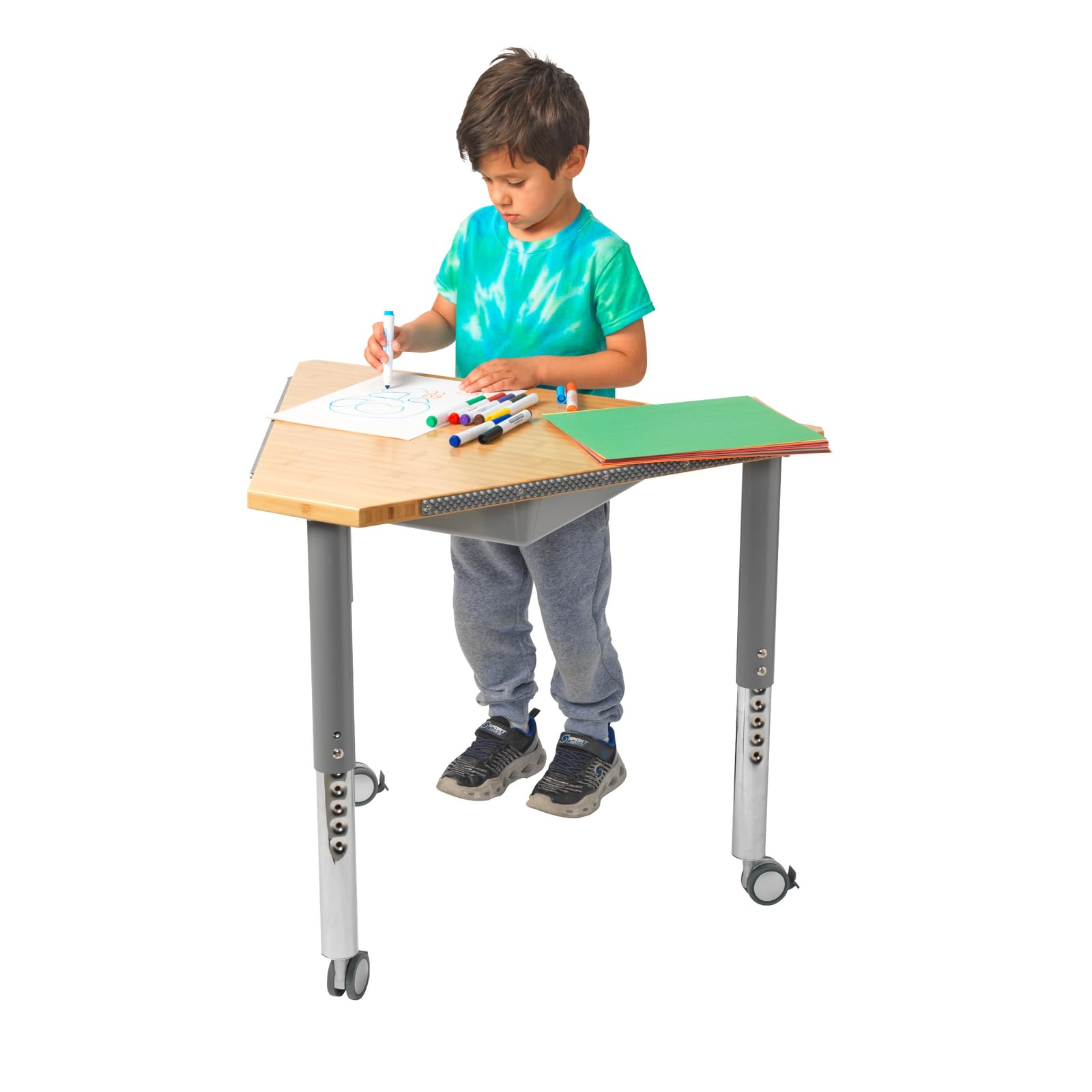 Really Good Stuff Adjustable Trapezoid Sensory Desk with Tray - Image 5