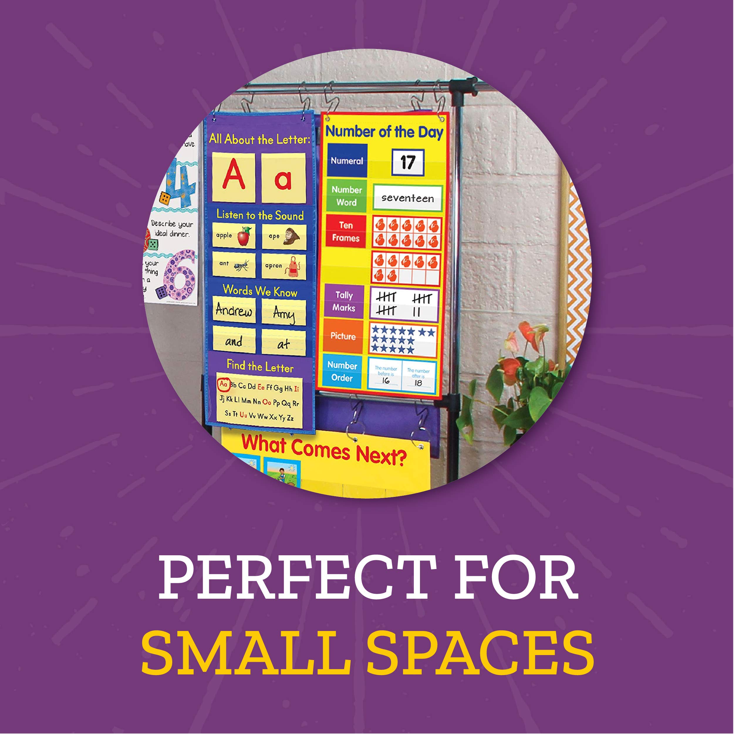Really Good Stuff All About Letters Pocket Chart - 14" x 37" -Alphabet Learning - Practice Letter Sounds and Reading Basics- Grommets & Magnetic Strip for Easy Hanging, Elementary Classroom Must Haves - Image 4