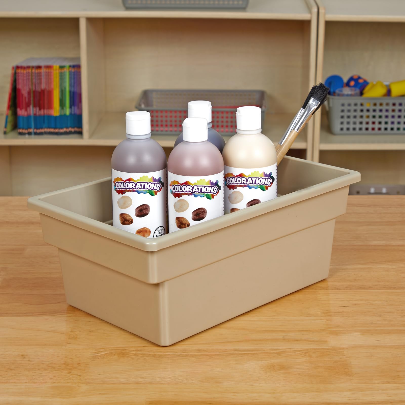 Really Good Stuff All Purpose Bins - Tan, 6 Pack - Image 10
