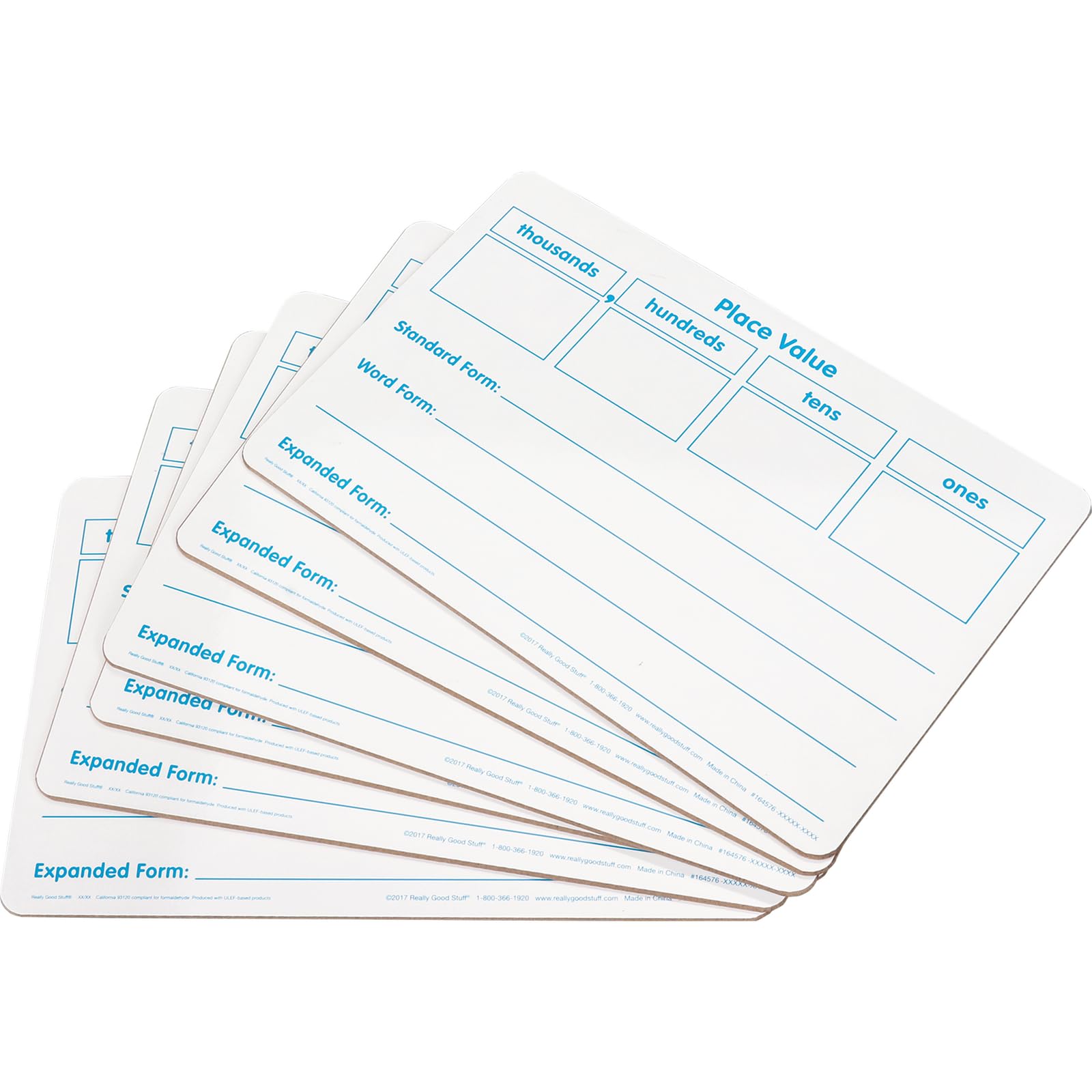 Really Good Stuff Basic Place Value Dry Erase Boards - 6 Boards - Image 3